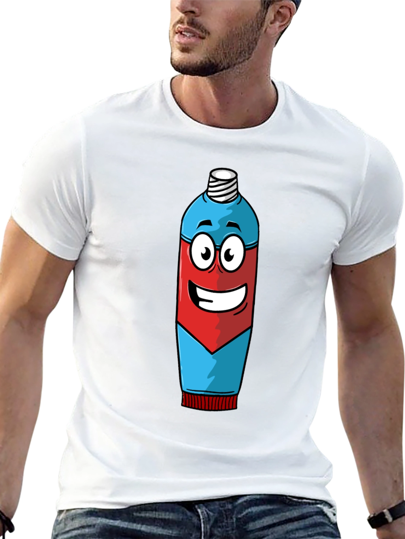 Cartoon Toothpaste T-Shirt - Quirky Graphic Tee
