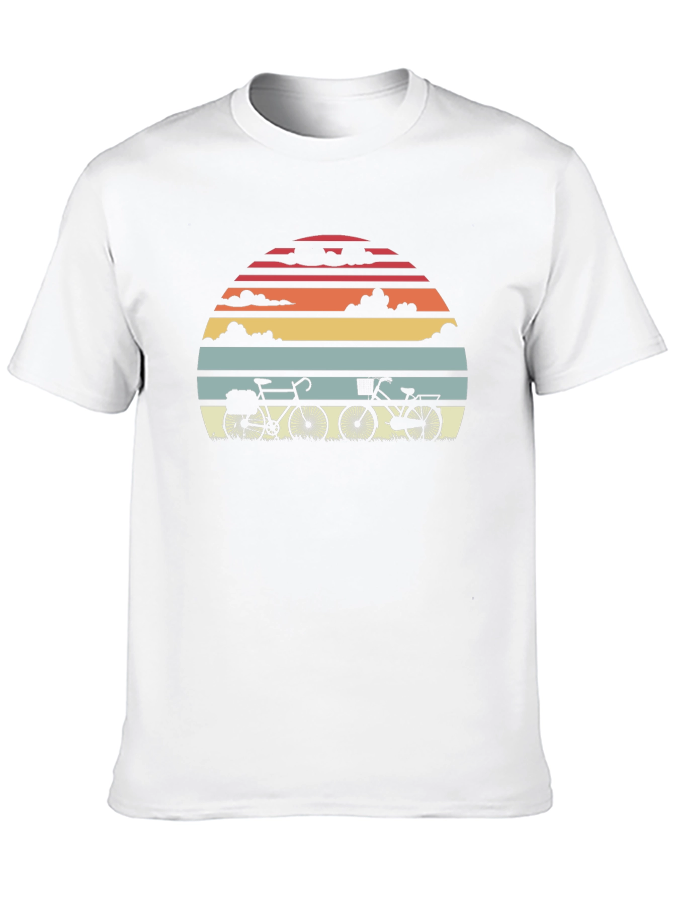 Retro Sunset Bicycle Graphic T-Shirt