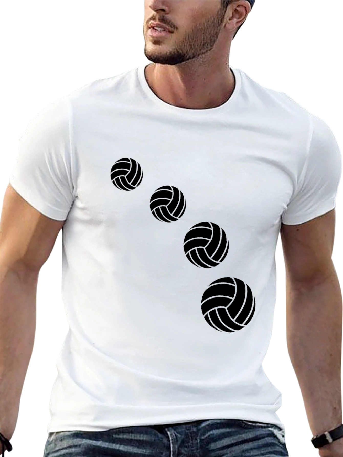 Volleyball Graphic Tee - Black Casual Shirt