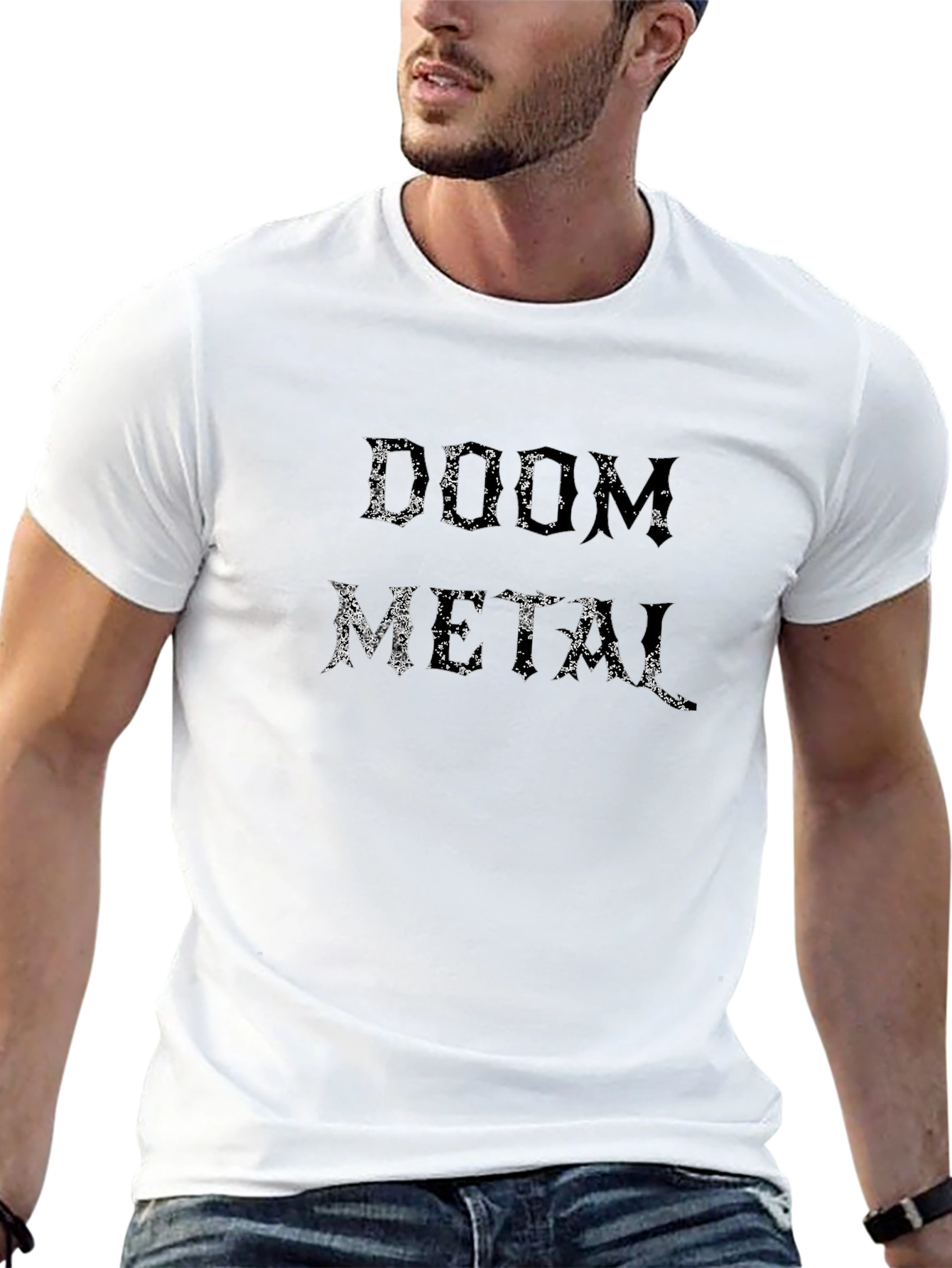 Doom Metal Graphic Tee - Black Cotton T-Shirt