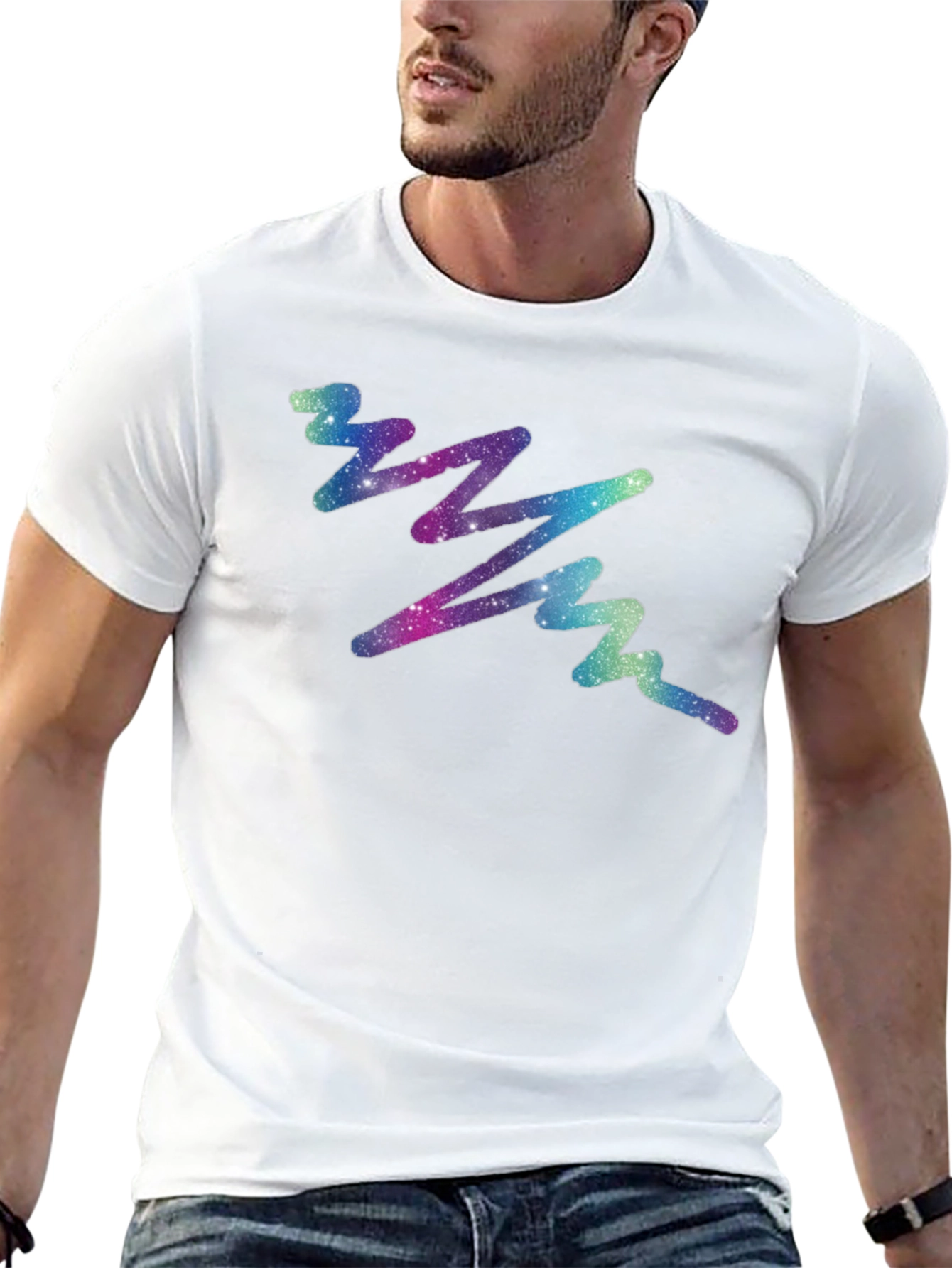 Galaxy Wave Black Tee - Cosmic Style