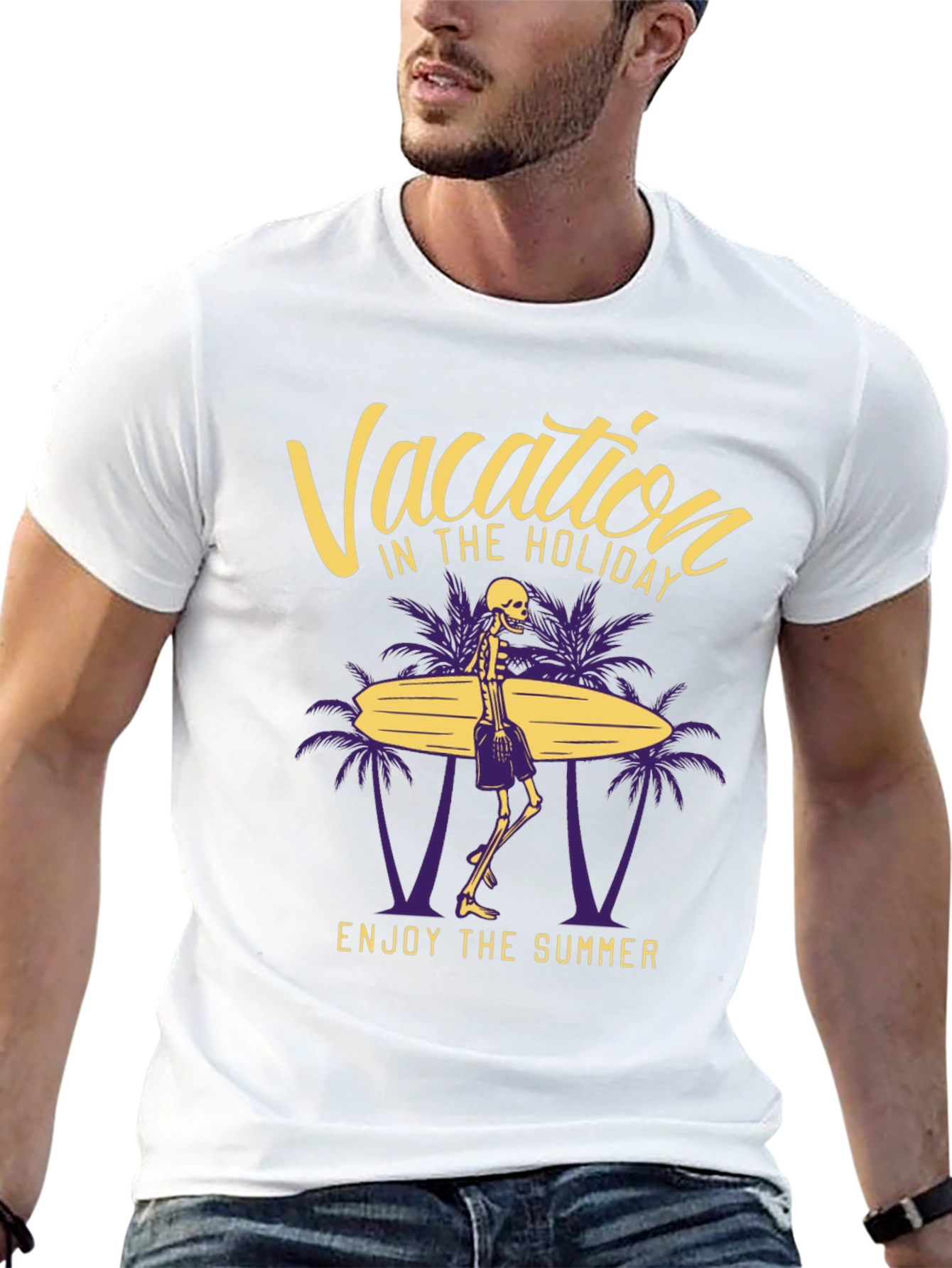 Vacation Skeleton Graphic T-Shirt