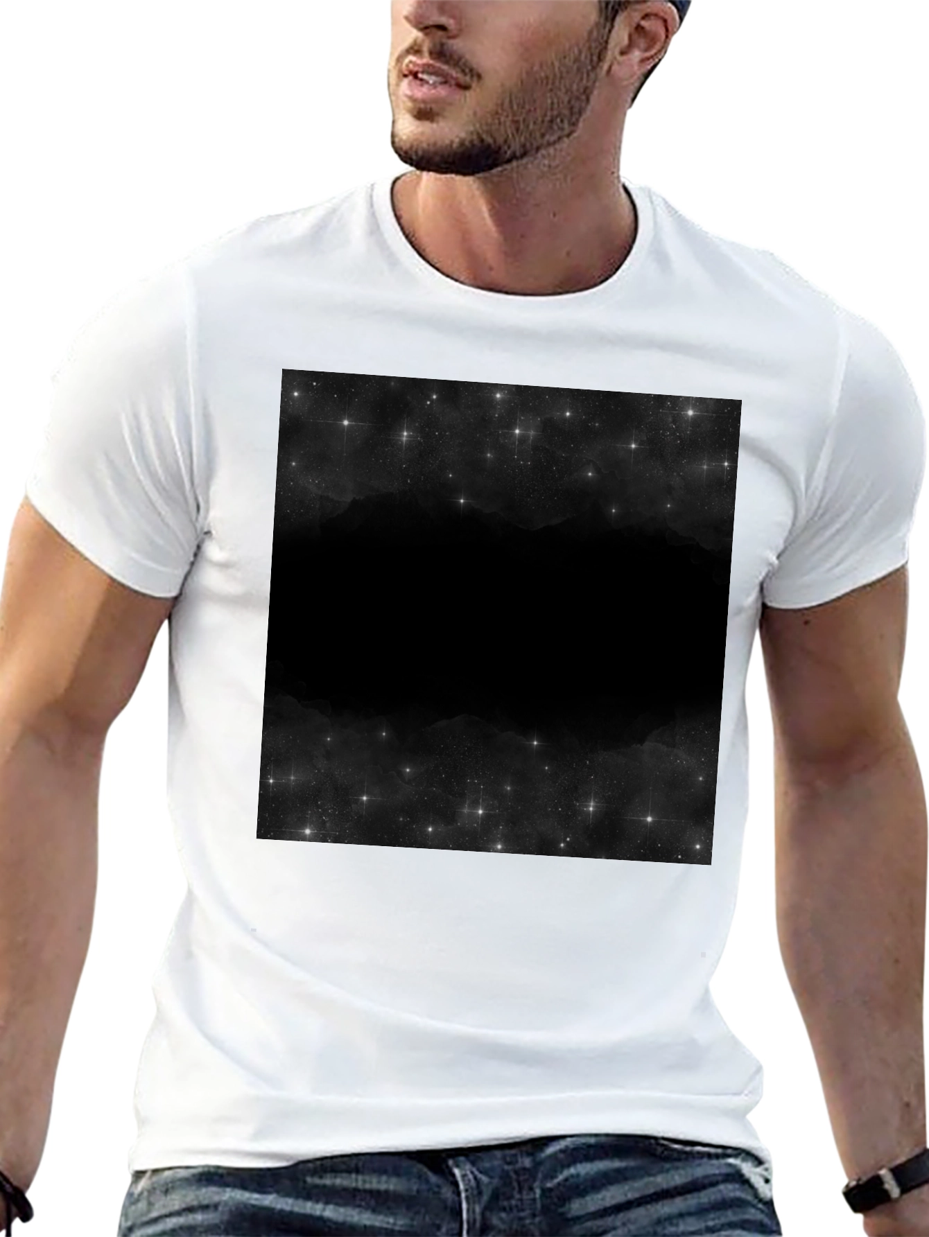 Nebula Print Black T-Shirt