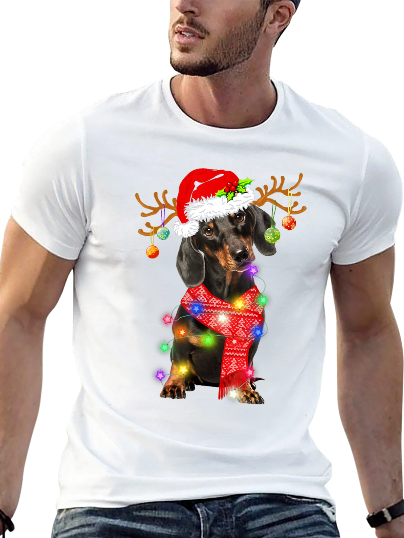 Dachshund Christmas Lights T-Shirt