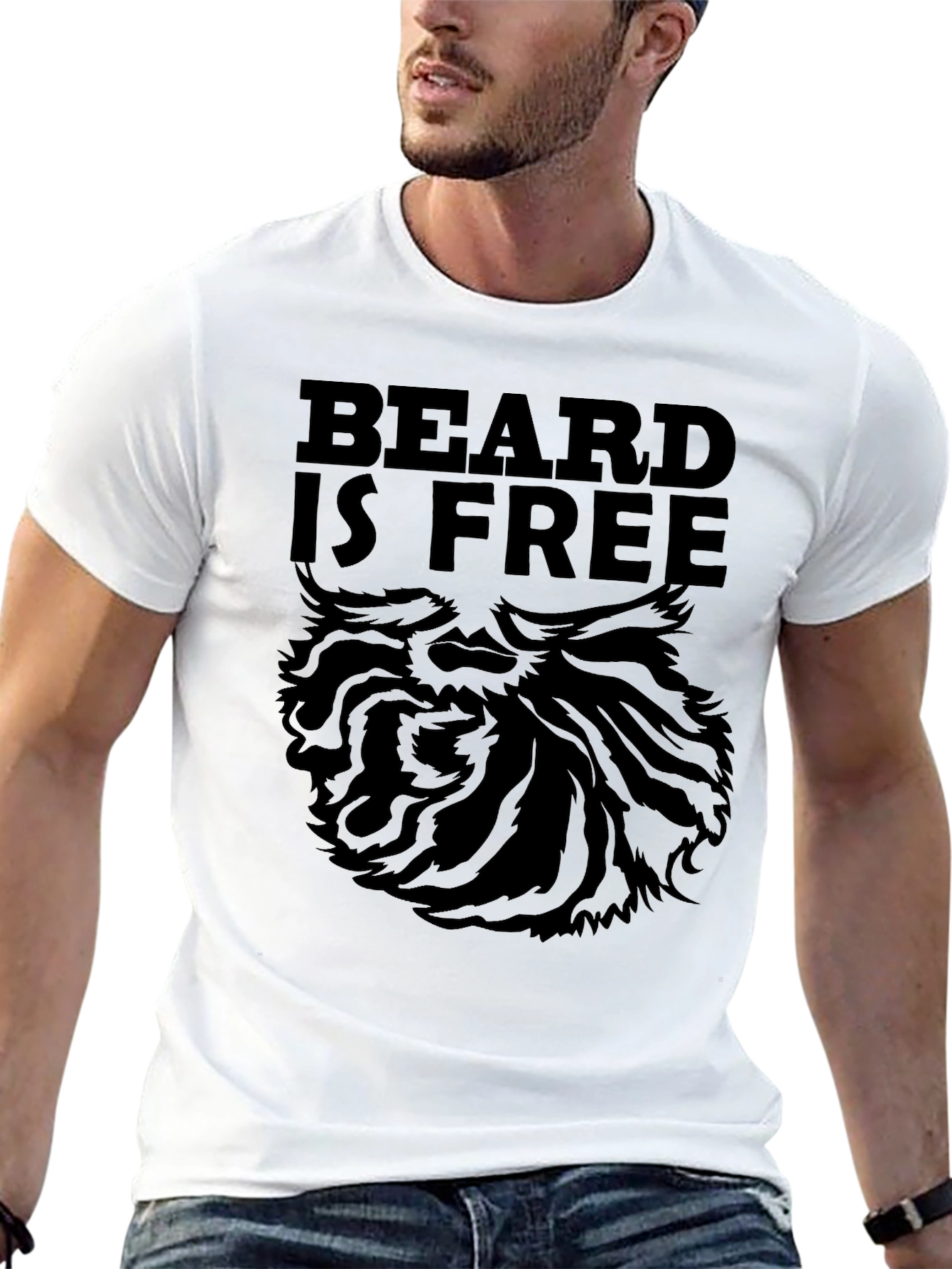Beard is Free Graphic T-Shirt - Black