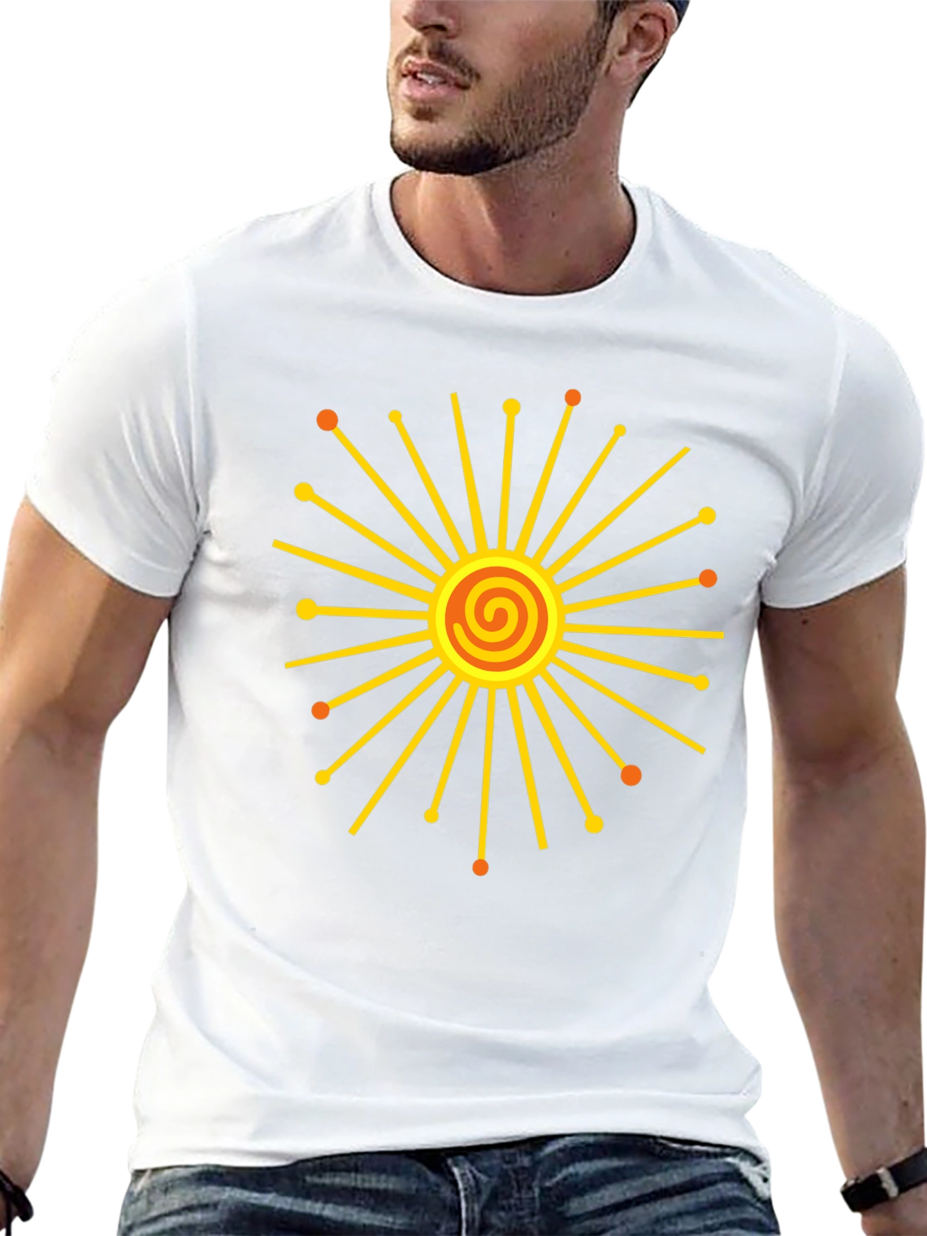 Radiant Sunburst Graphic Black T-Shirt