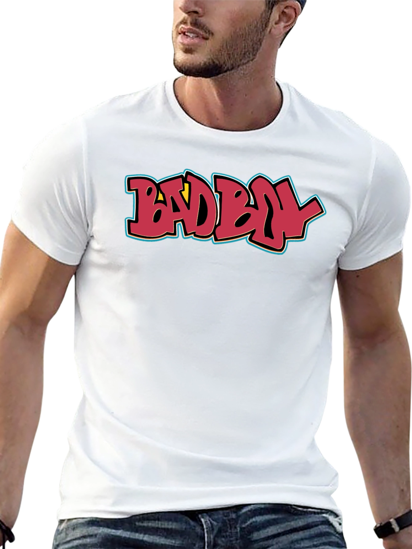 Bad Boy Graphic Tee - Black Cotton Casual T-Shirt