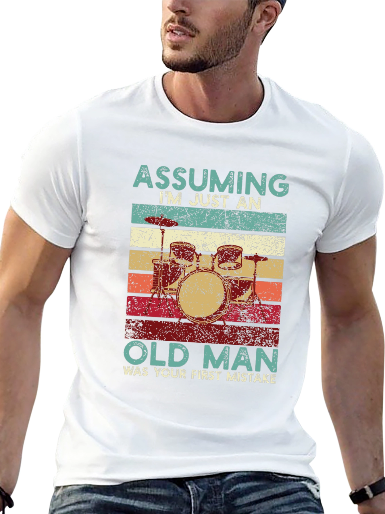 Assuming Old Man Drummer T-Shirt