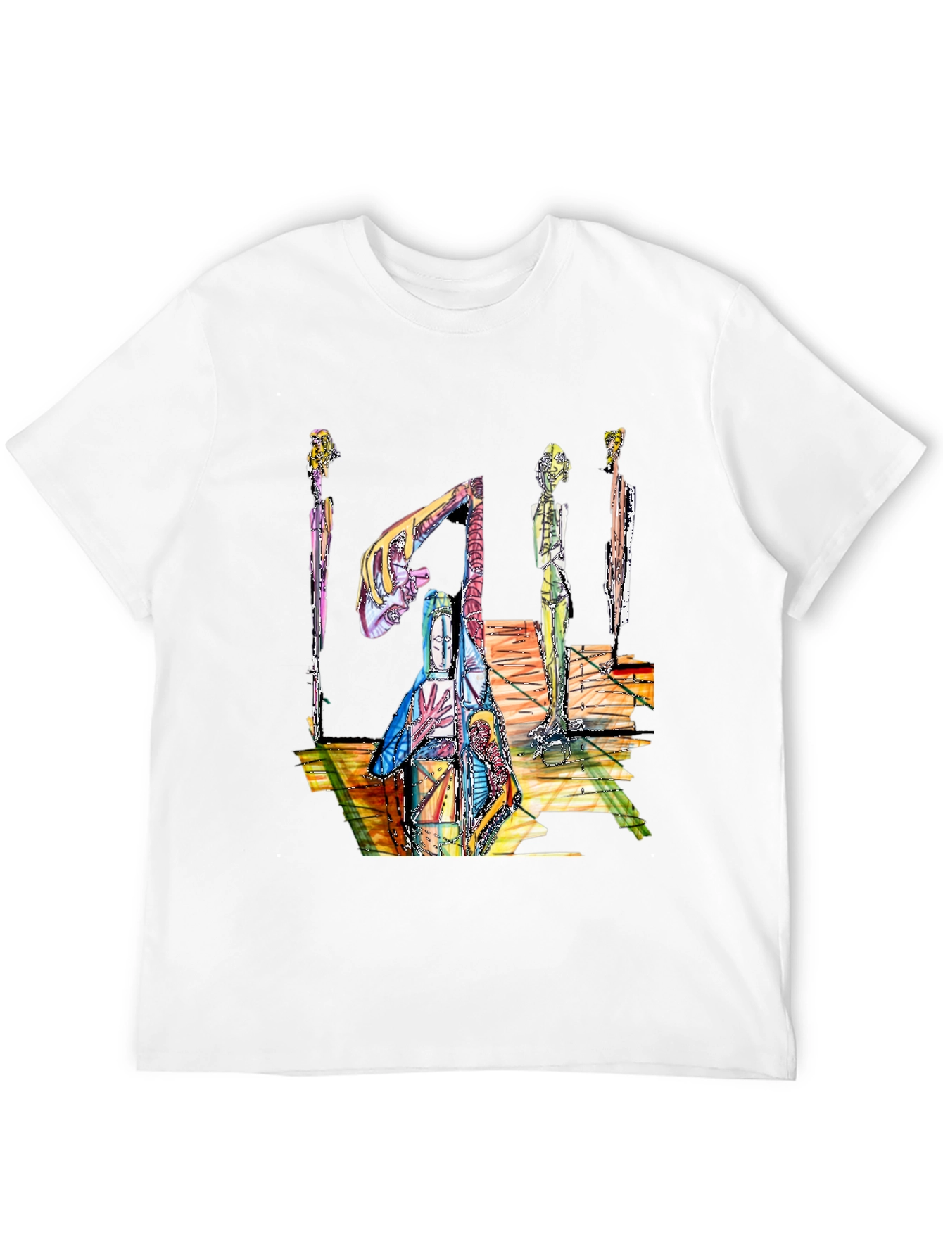 Abstract Art Print Black T-Shirt