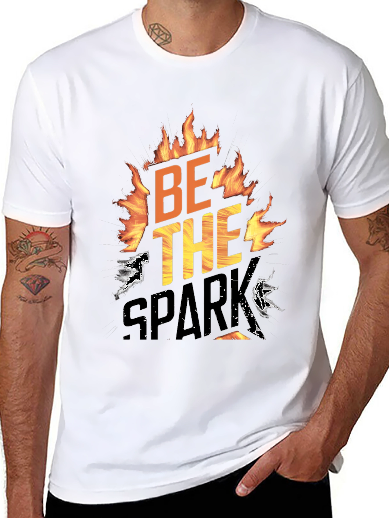 Be The Spark Graphic T-Shirt - Bold Flame Design