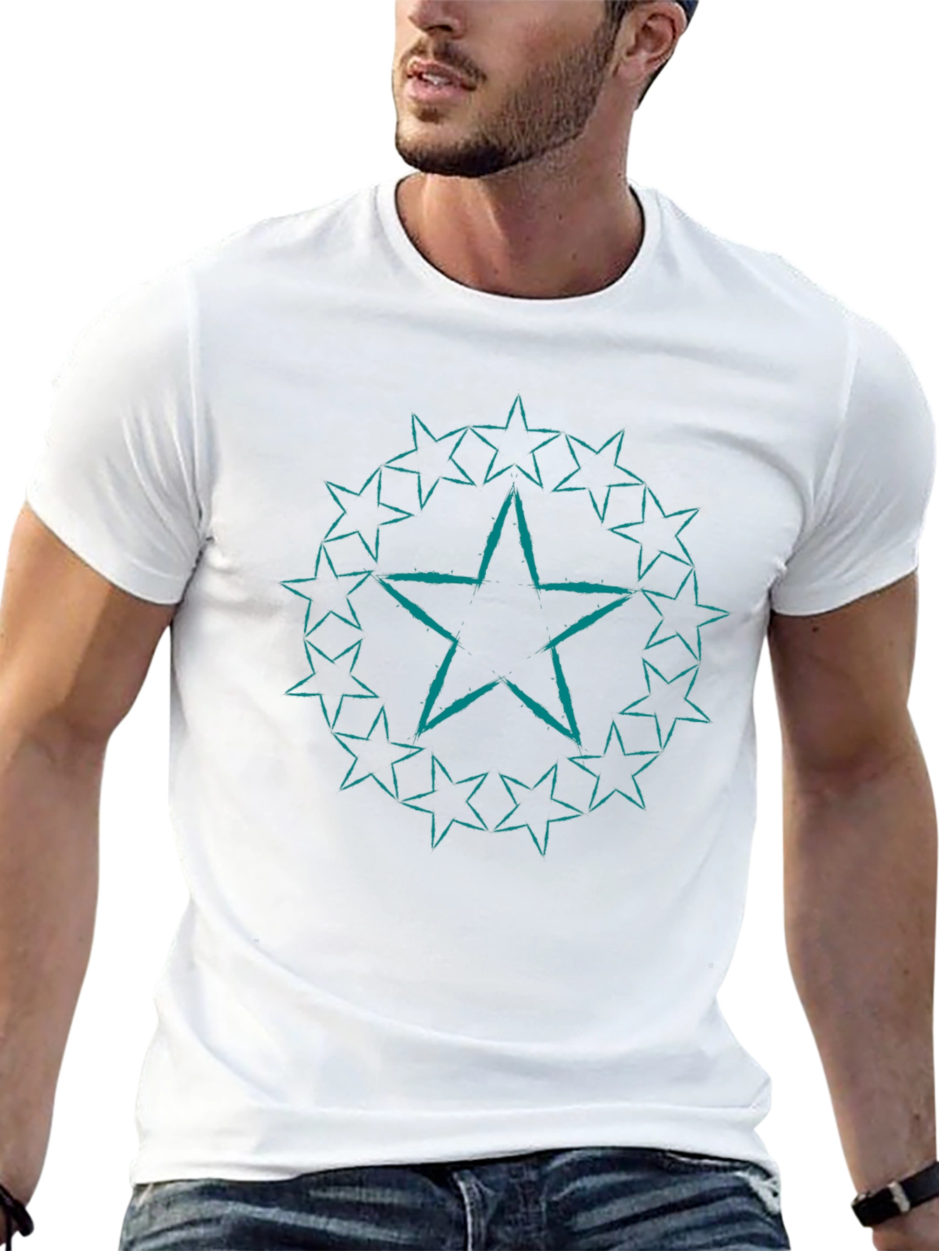Star Circle Graphic Black Tee
