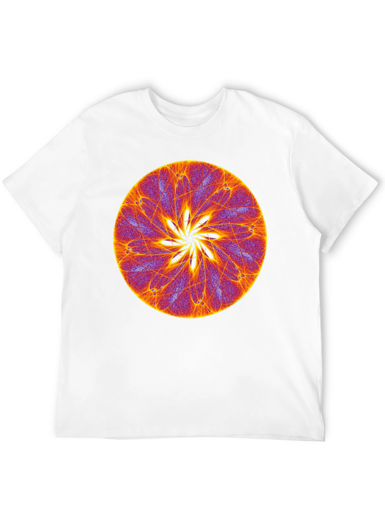 Abstract Geometric Mandala Graphic T-Shirt - Black