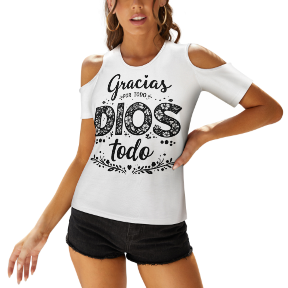 Gracias Por Todo Dios Floral Faith Shirt, Inspirational Spanish Quote Tee, Christian Graphic Top, Cute Floral Typography Shirt, Faith Based Gift for Women(z711)