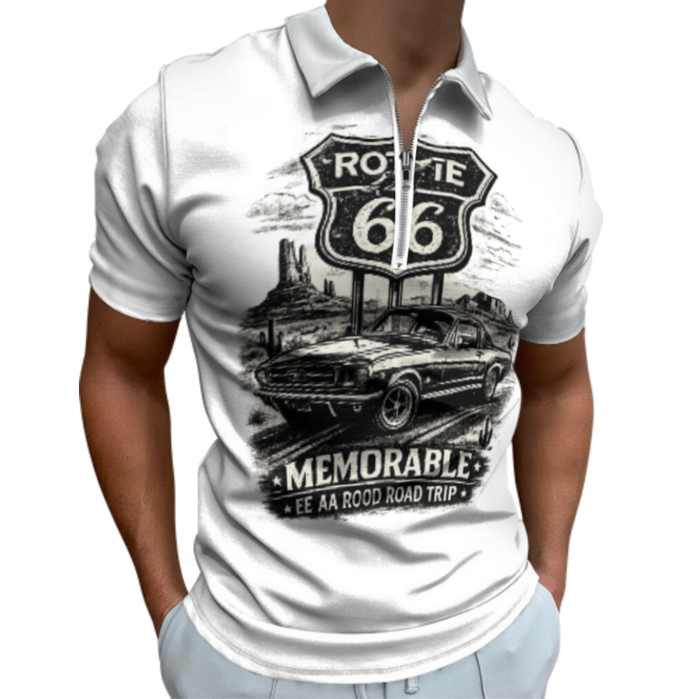 Route 66 Vintage Muscle Car Shirt, Retro American Road Trip Graphic Tee, Classic Desert Highway Apparel, Old School Car Lover Unisex Fashion Top(z706)