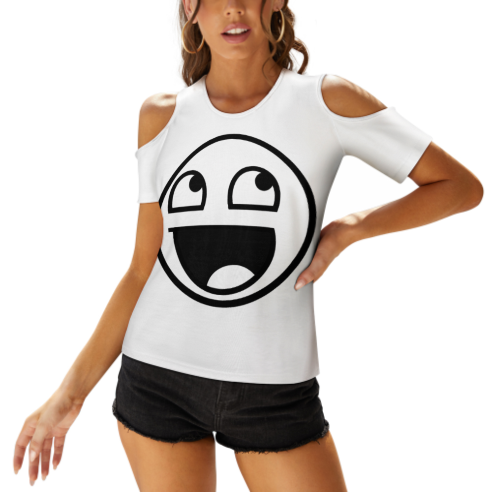 Funny Smiley Face Graphic Tee, Retro Meme Inspired Shirt, Minimalist Cartoon Expression Top, Casual Streetwear Graphic T-Shirt(z719)
