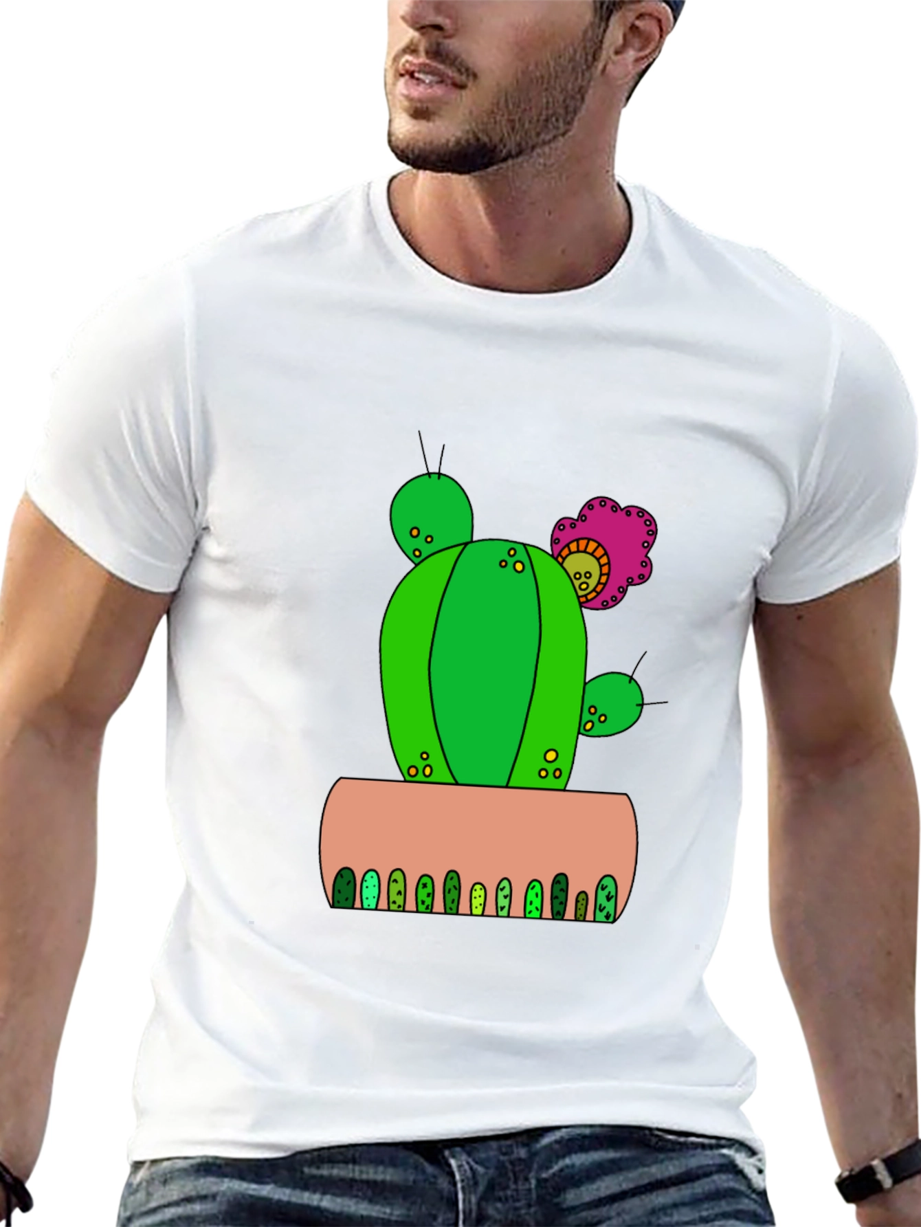 Cactus Flower Graphic Tee - Desert Style Shirt