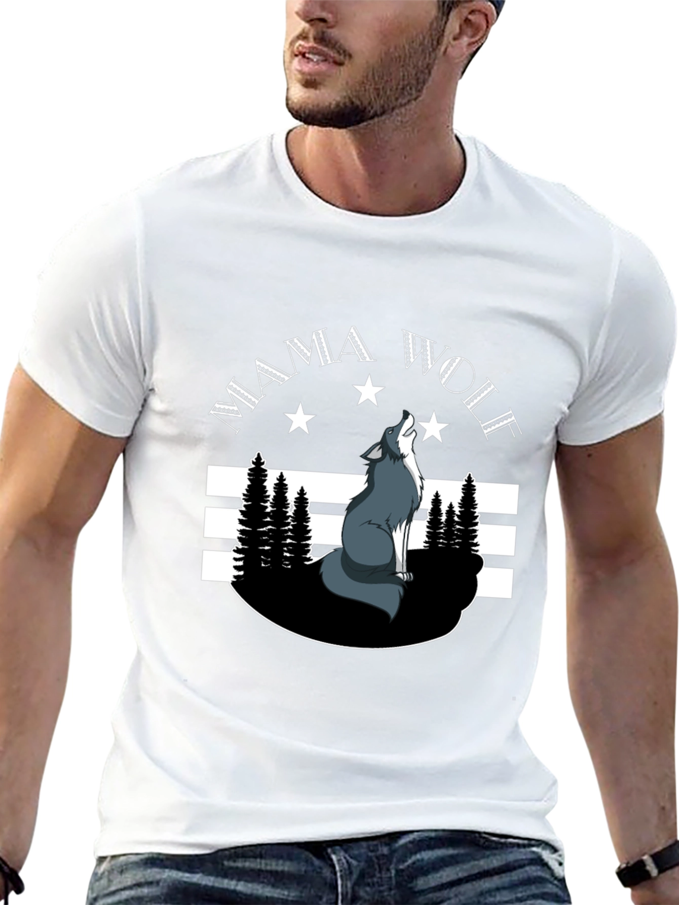 Mama Wolf Graphic Tee - Black
