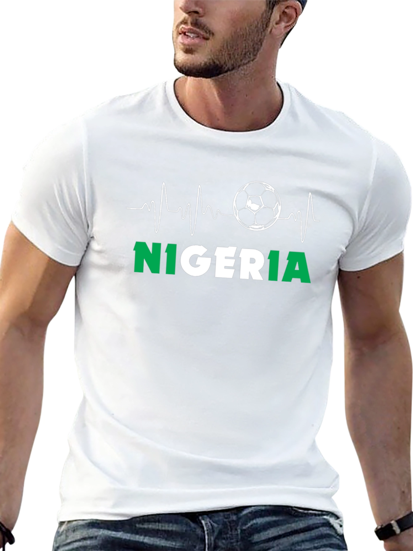 Nigeria Soccer Heartbeat T-Shirt
