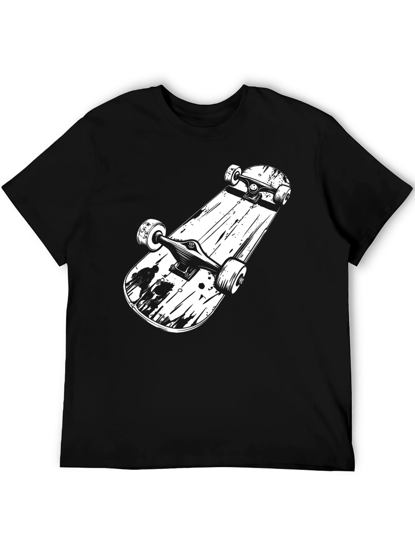 Skateboard Graphic Tee - Stylish Black Cotton Blend Shirt