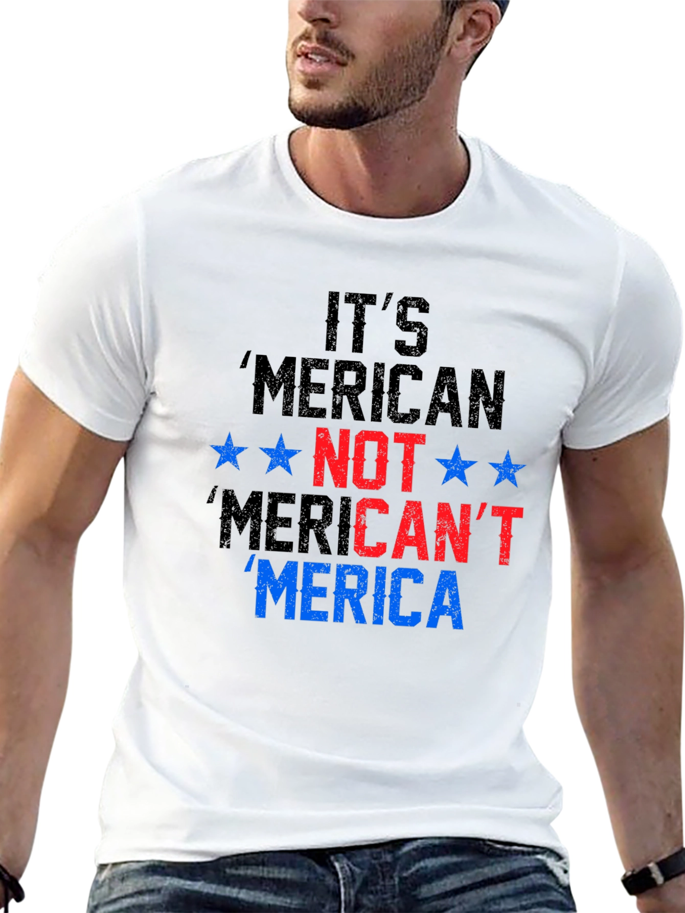 Patriotic Merica T-Shirt - Its American Not Mericant