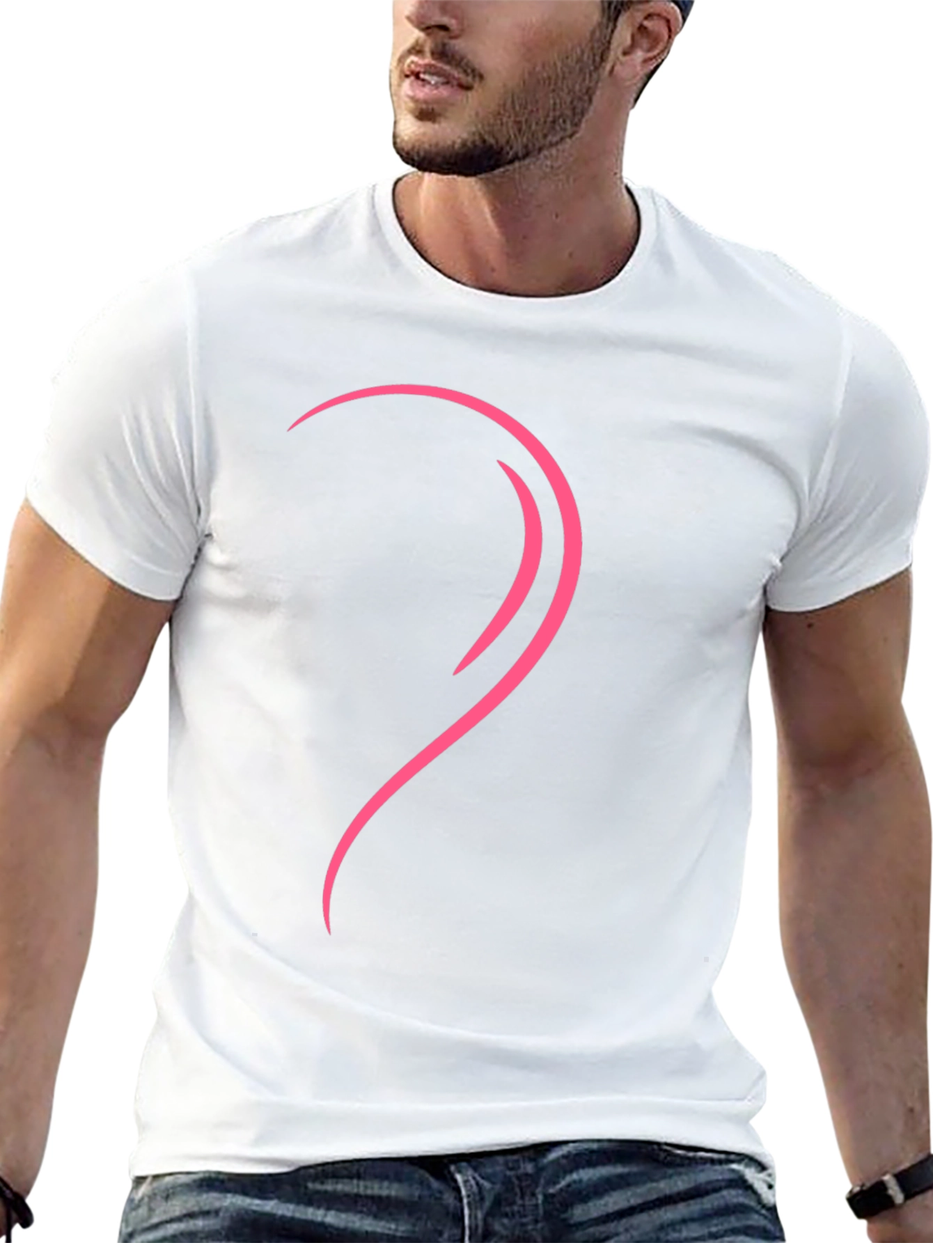 Modern Heart Graphic Tee - Left Side Design