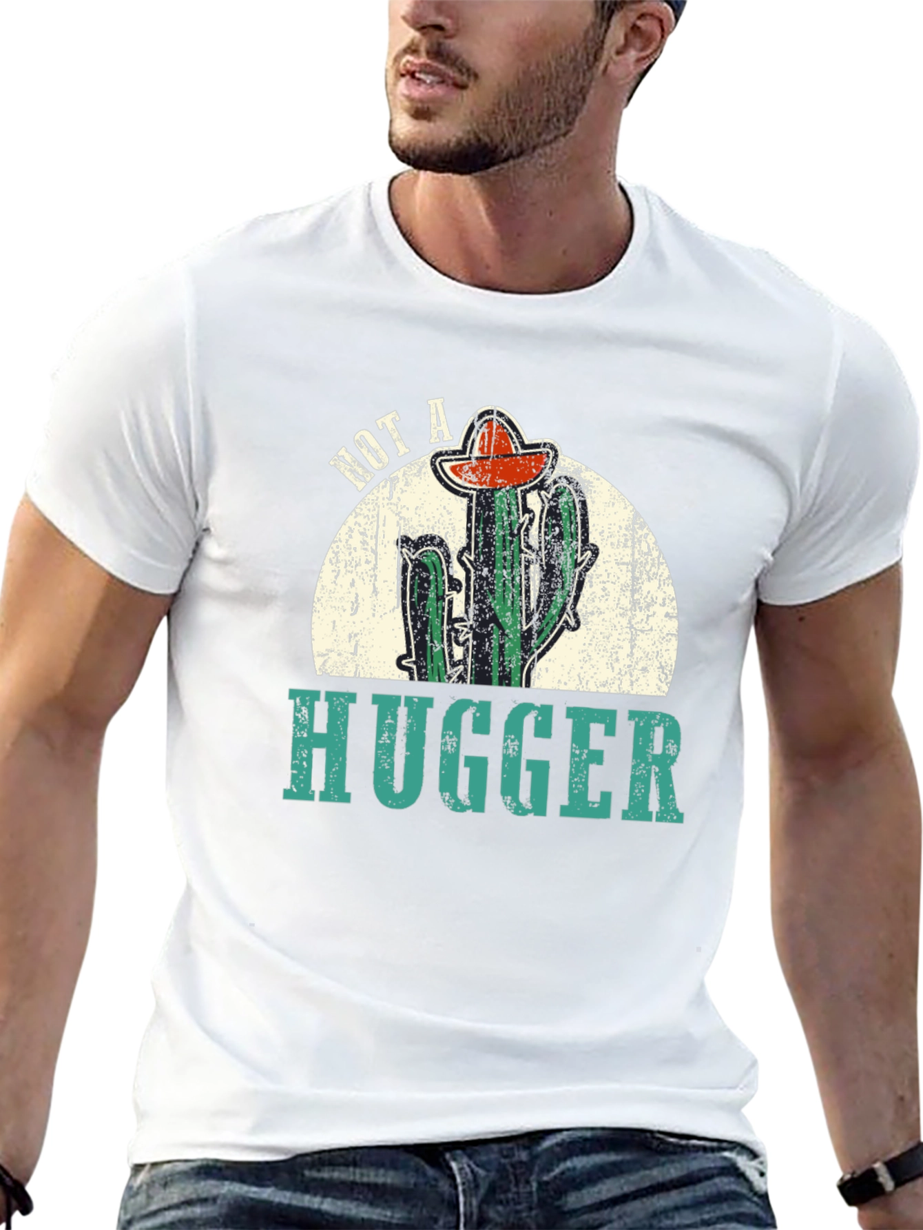 Not A Hugger Cactus Graphic Tee