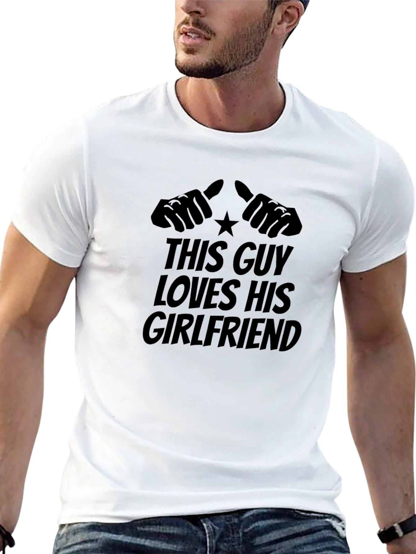 This Guy Loves His Girlfriend Black T-Shirt