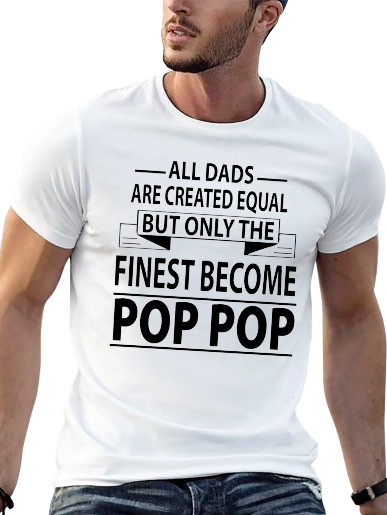Finest Pop Pop Dad T-Shirt - Black
