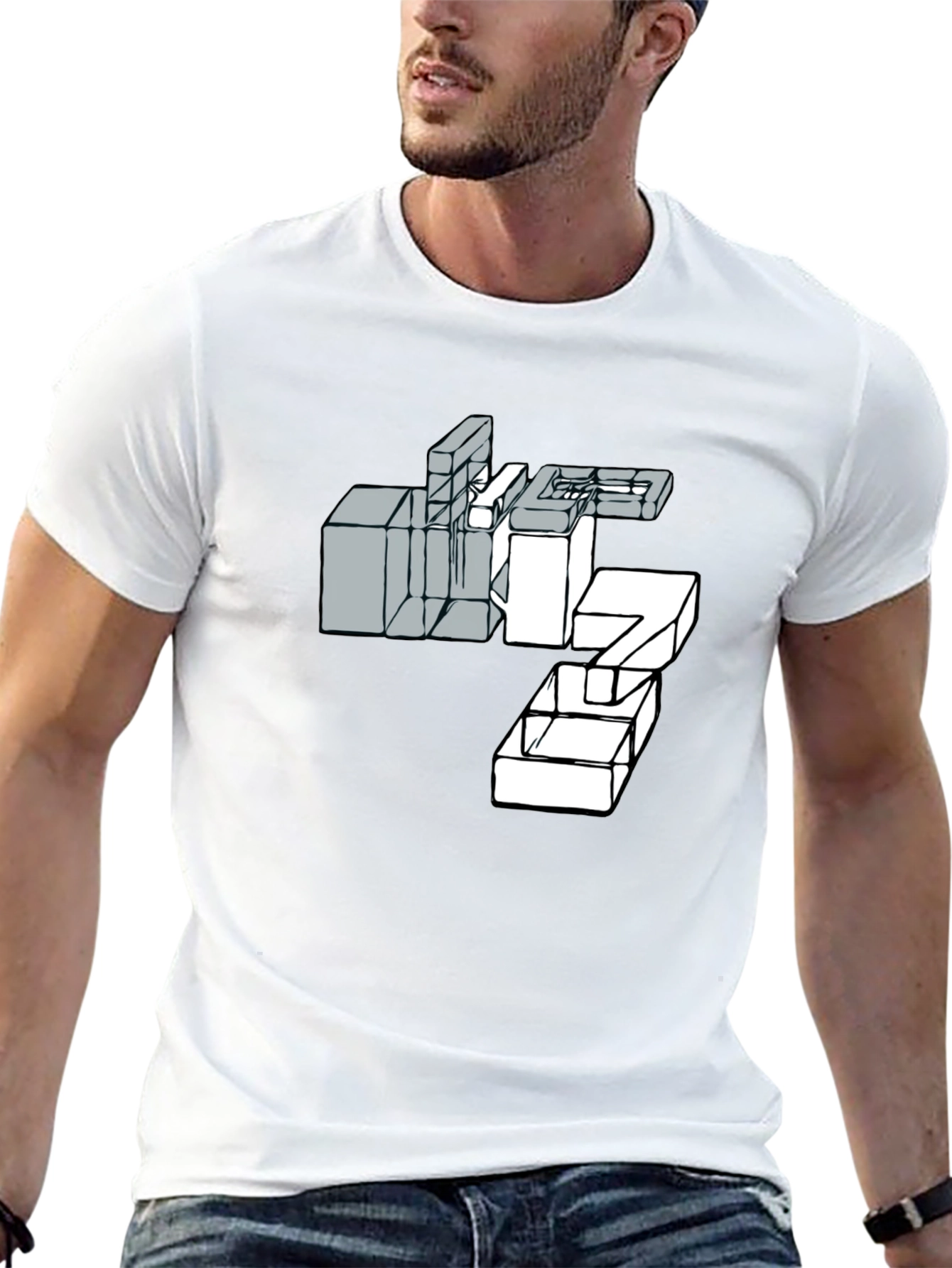 Abstract Graphic Print Mens Black T-Shirt