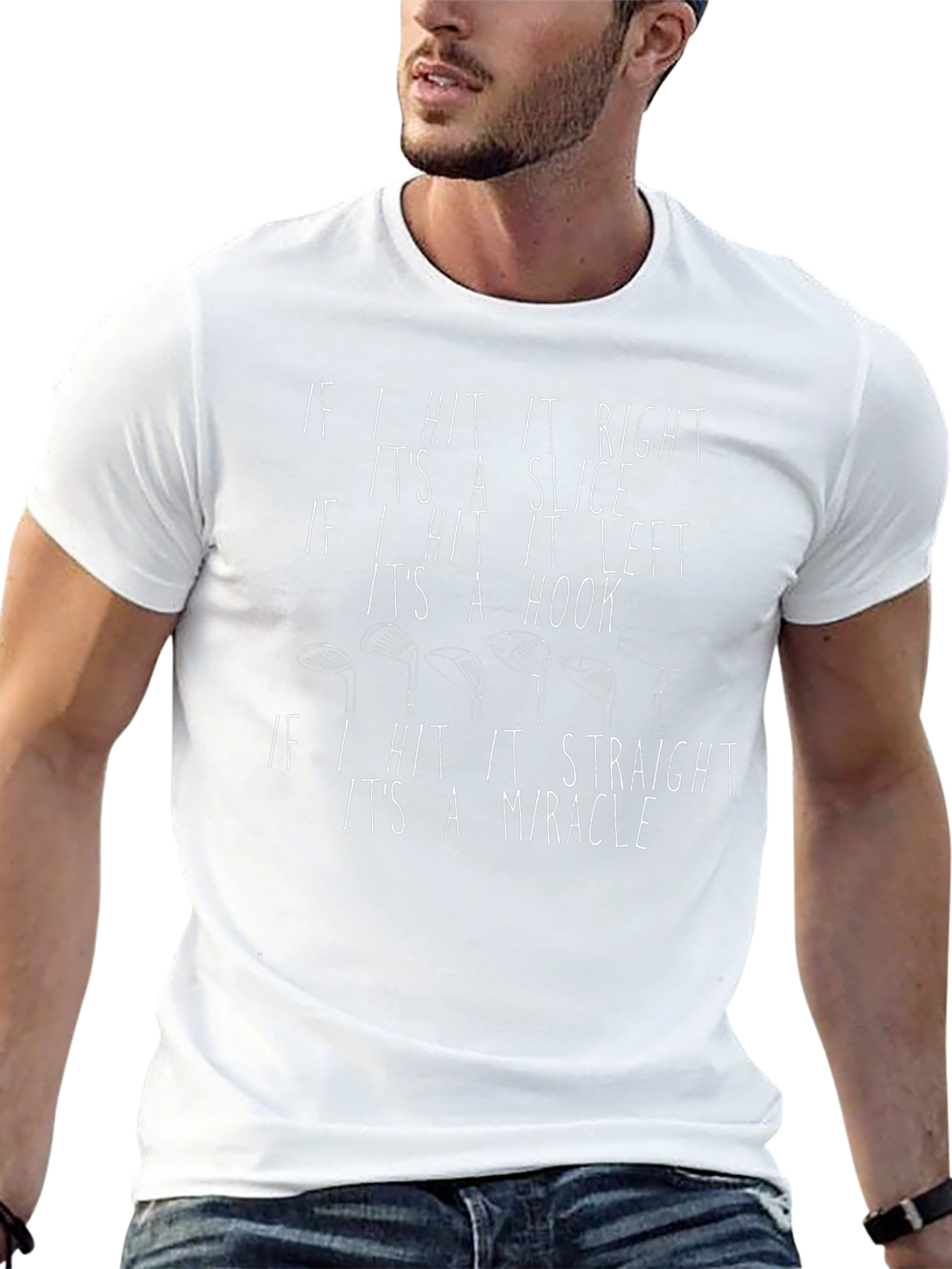 Golf Humor T-Shirt - Slice Hook Miracle Tee