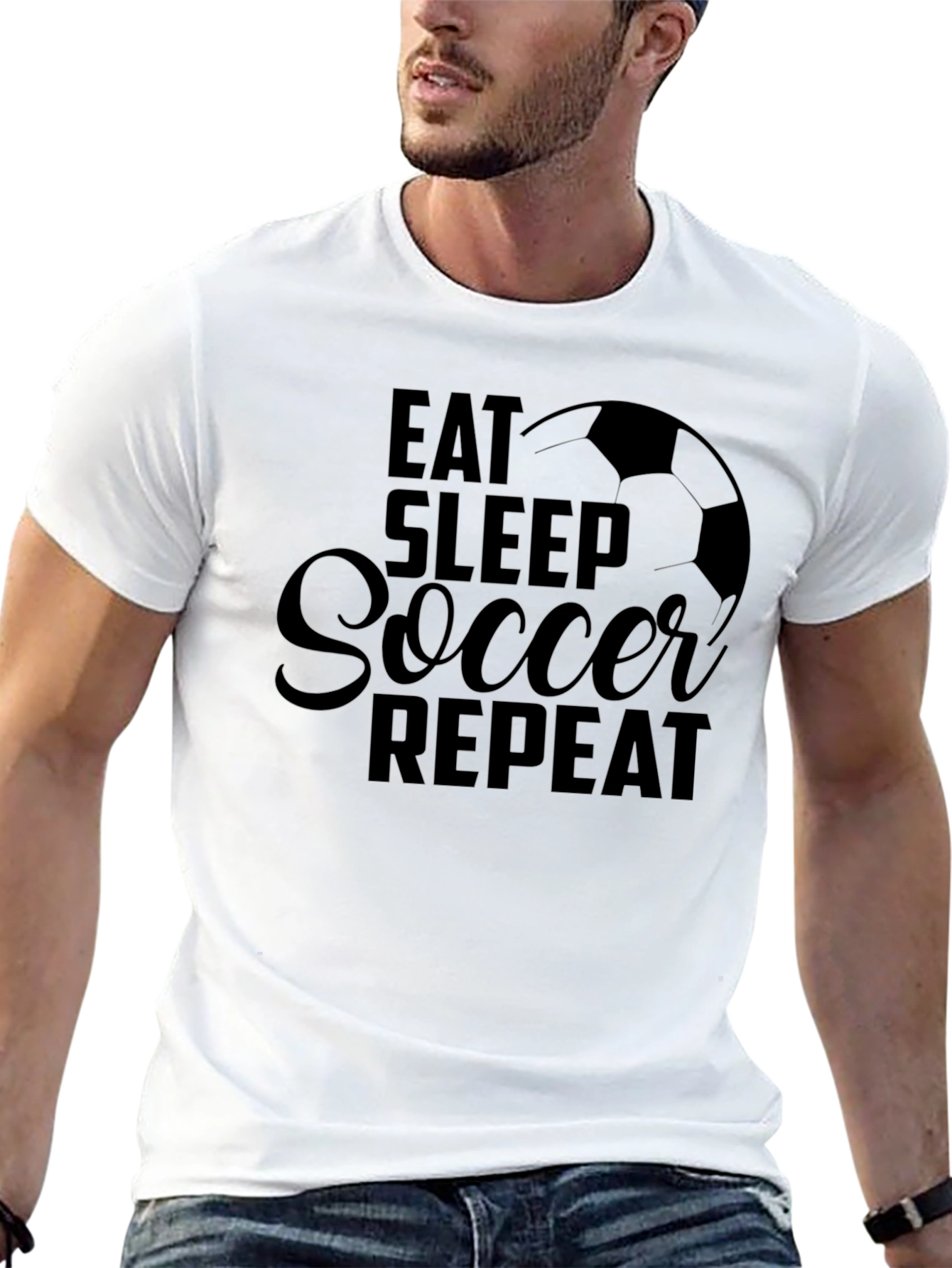 Eat Sleep Soccer Repeat Black T-Shirt