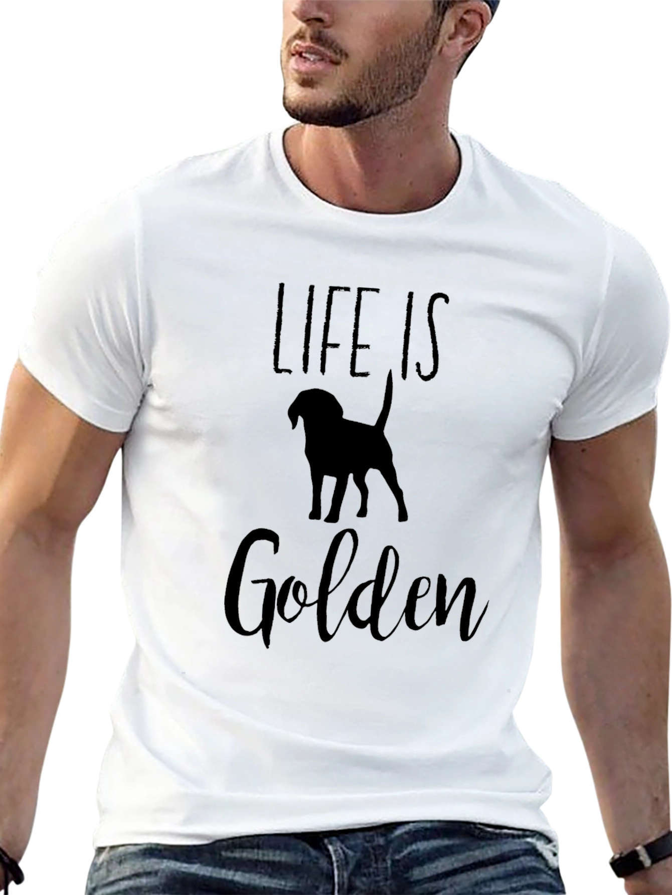 Life Is Golden Dog Silhouette T-Shirt
