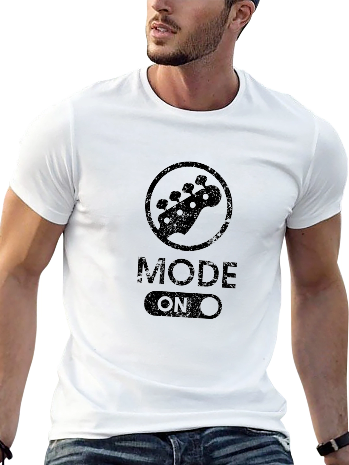 Mode On Bass Guitar Black T-Shirt