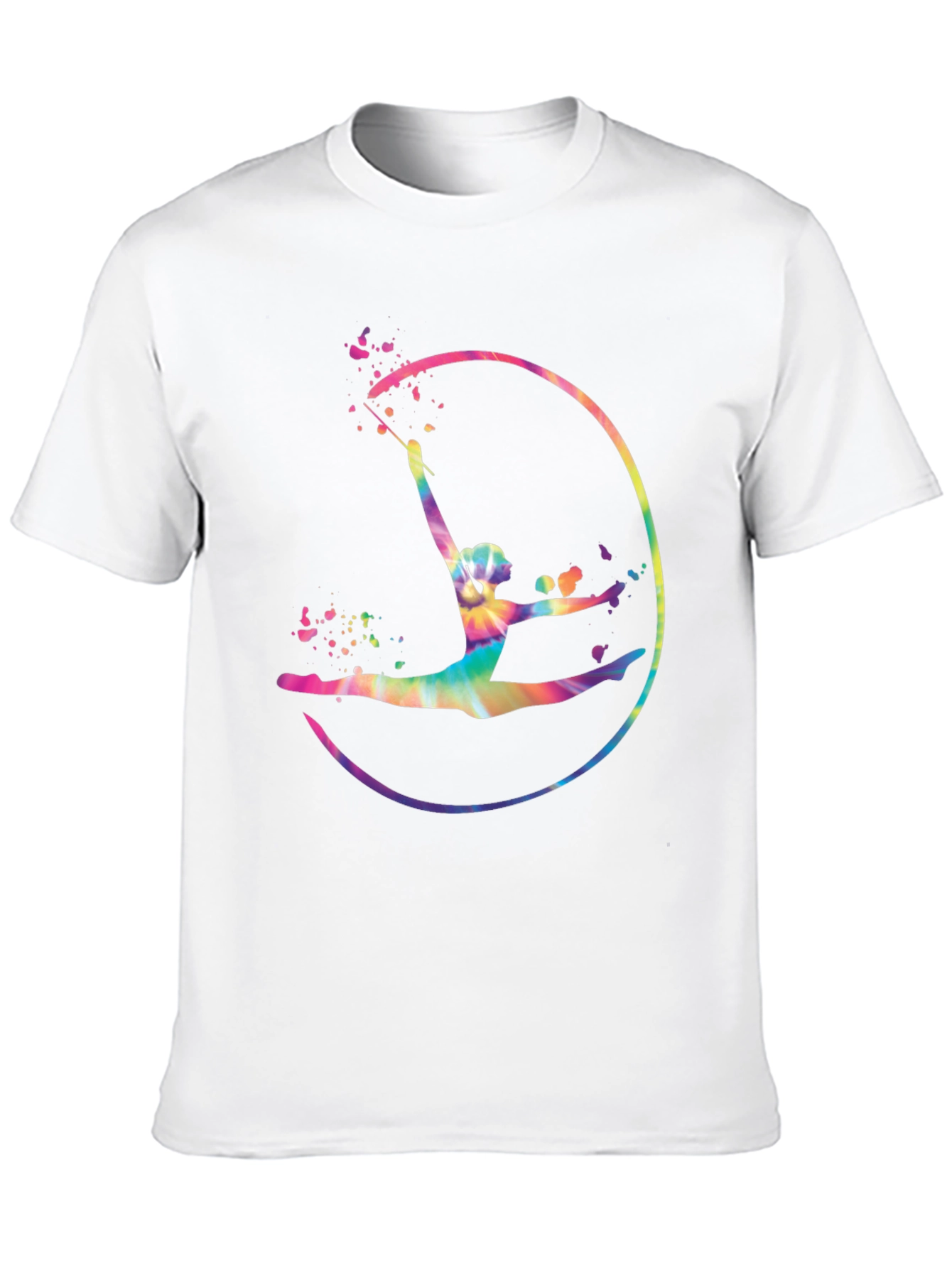 Gymnast Tie-Dye Graphic Tee - Black Cotton Comfort