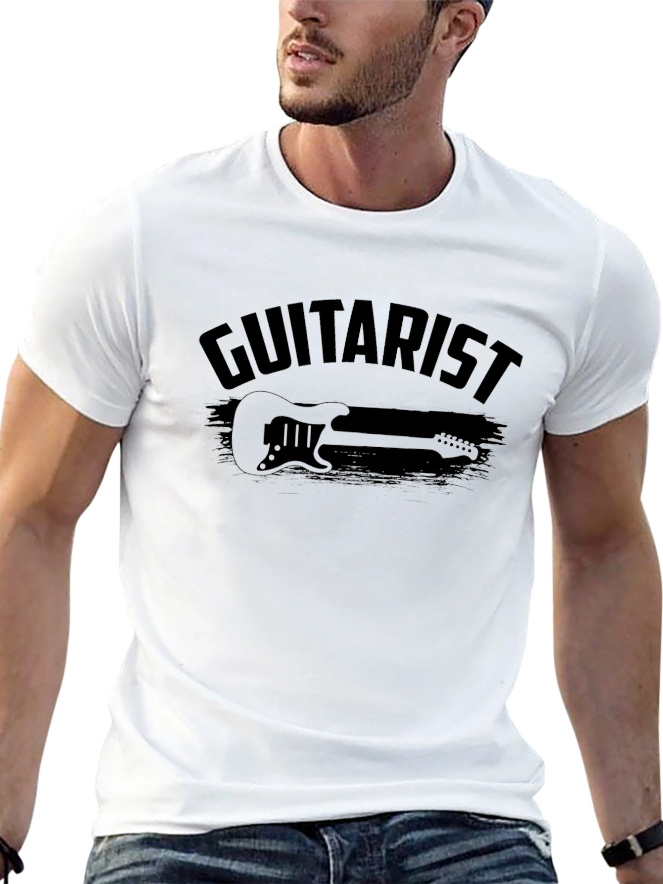 Guitarist Black Graphic Tee - Music Lover T-Shirt