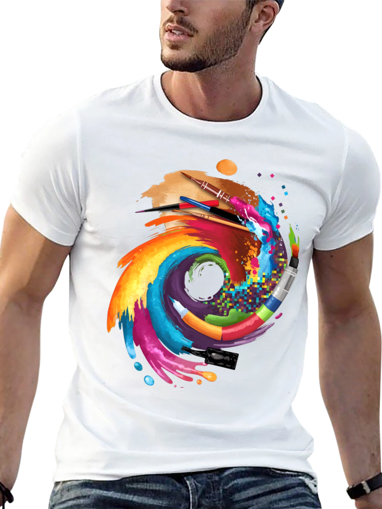 Artistic Brushstroke Graphic Tee