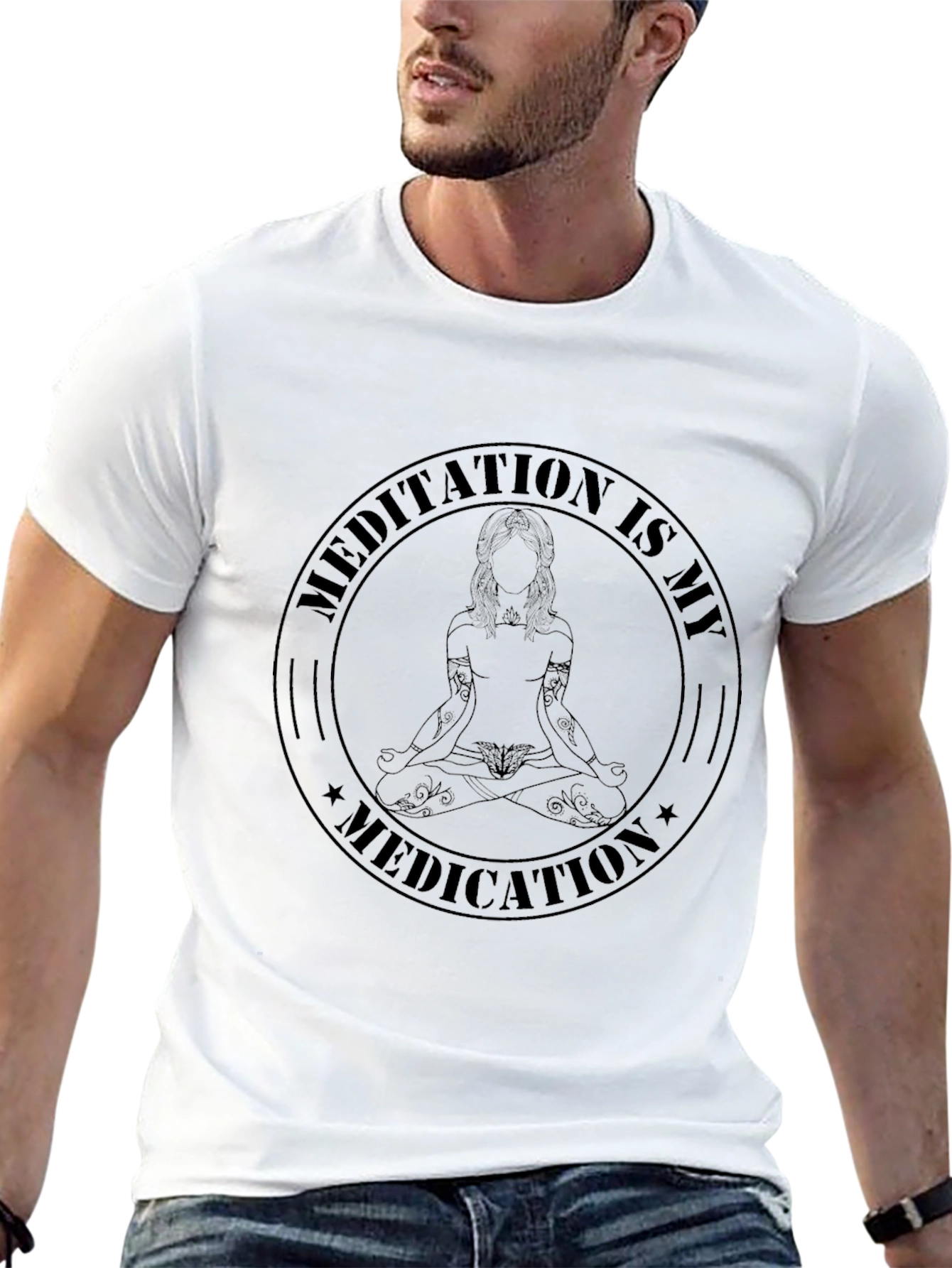 Meditation is My Medication Black T-Shirt
