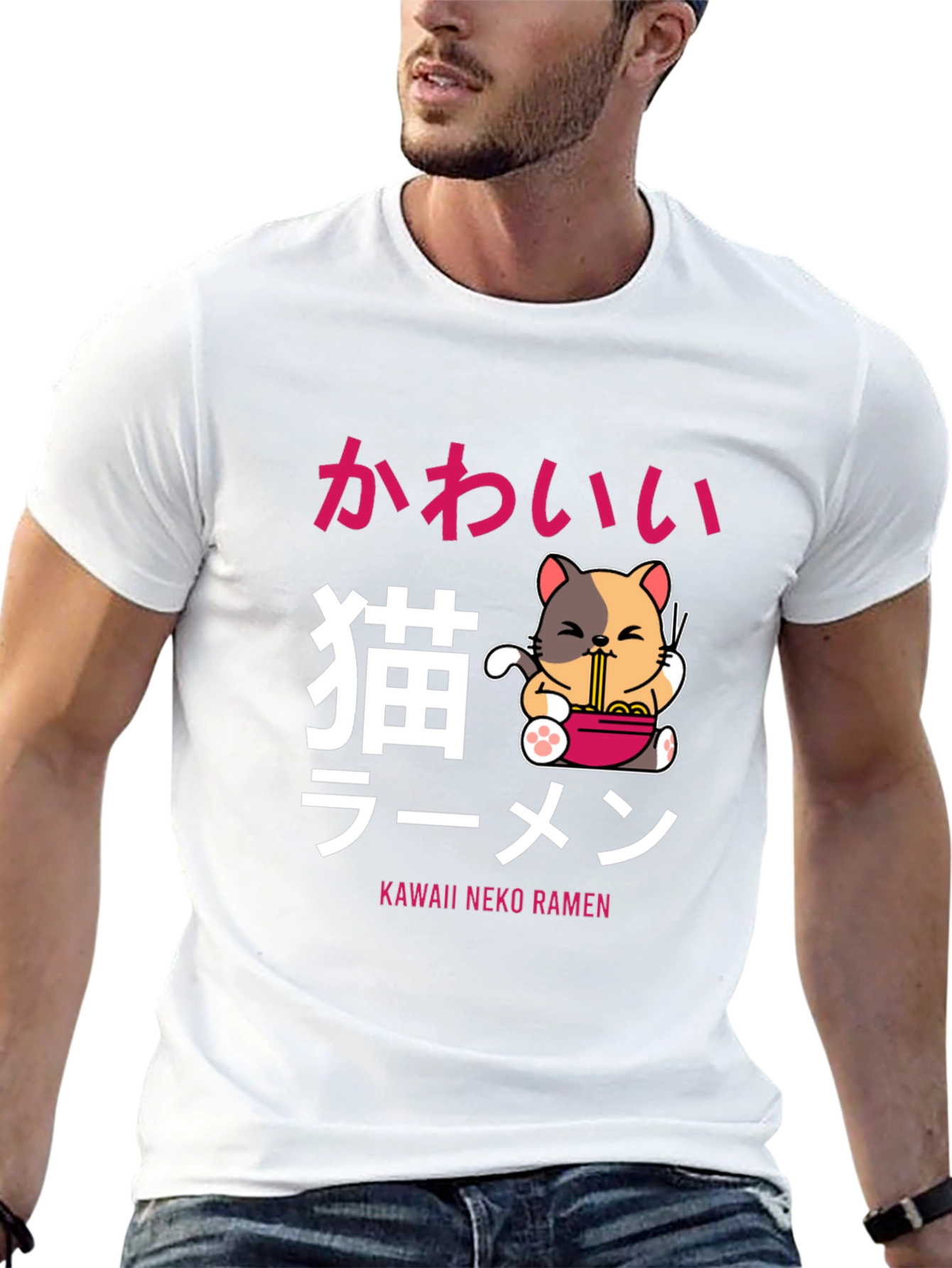 Kawaii Neko Ramen T-Shirt - Cute Anime Cat Tee