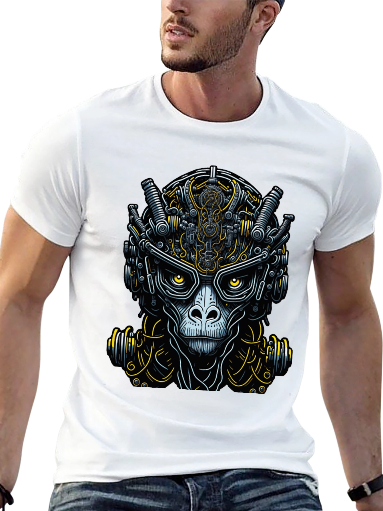 Cyberpunk Ape Graphic Tee - Unique Futuristic Design