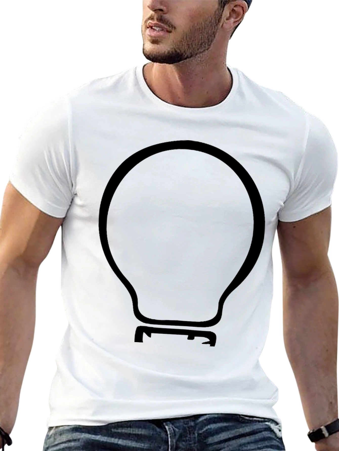 Modern Light Bulb Graphic Black T-Shirt