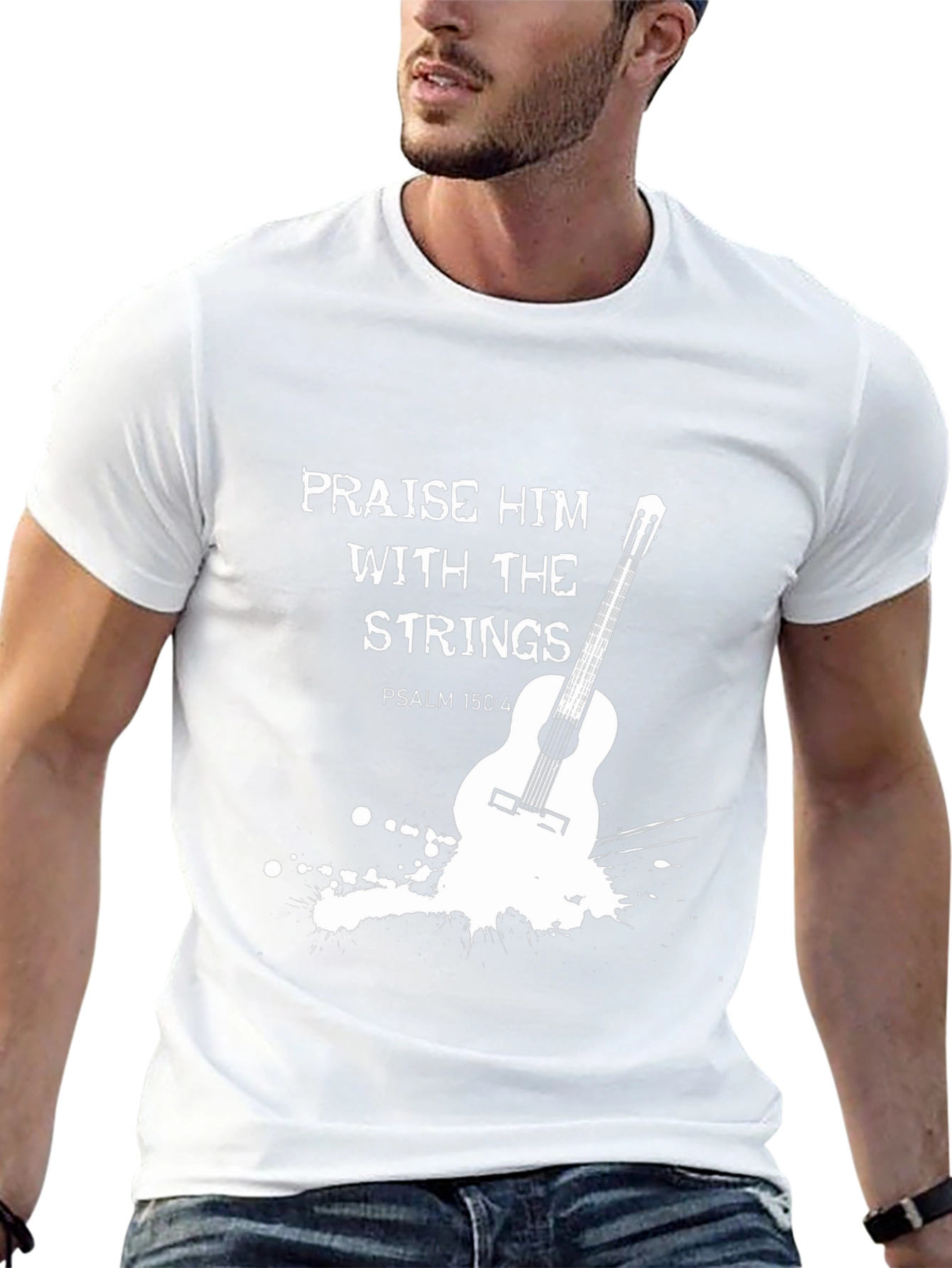 Praise Him Guitar T-Shirt - Christian Music Tee
