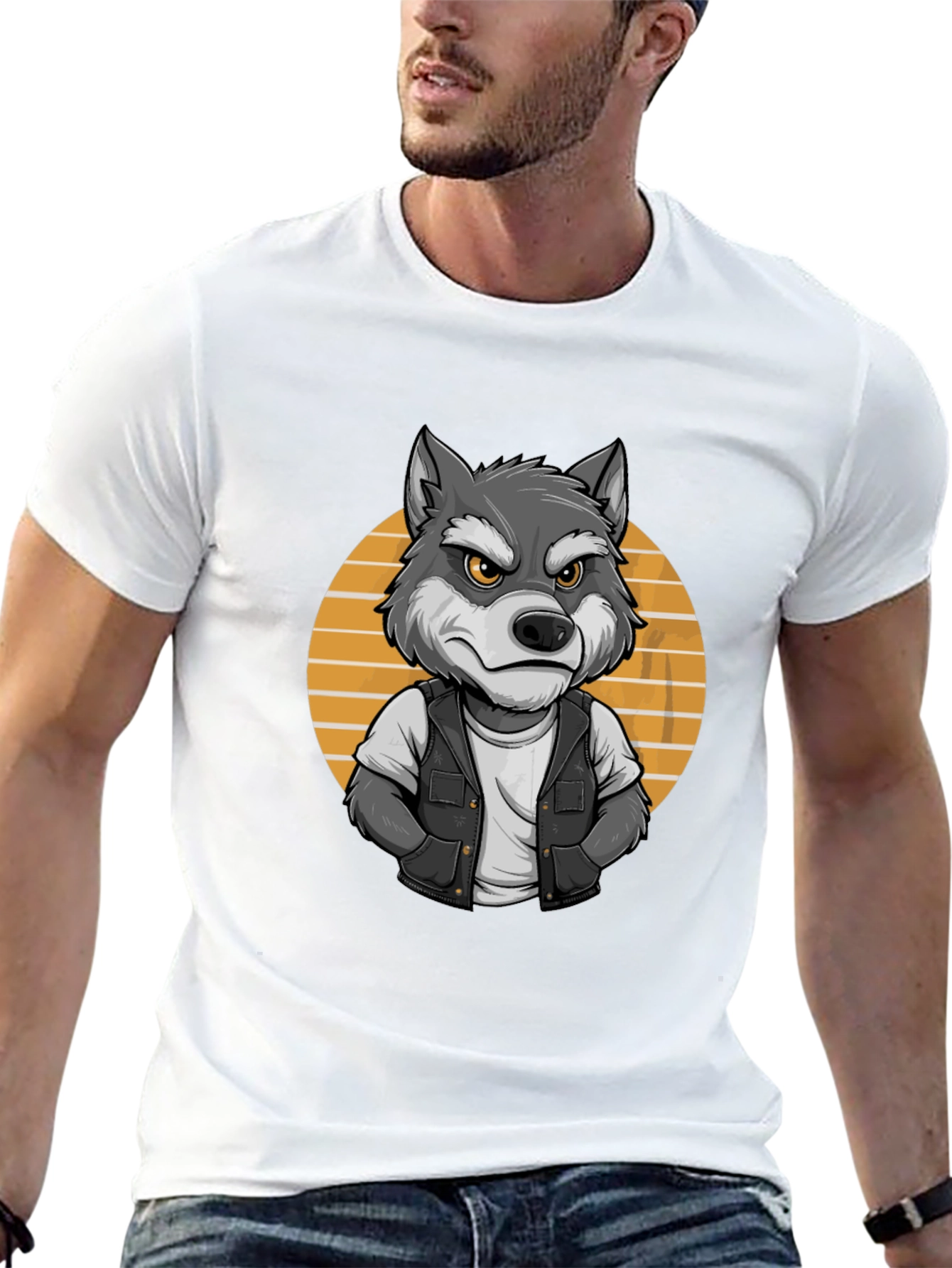 Cool Wolf Graphic Tee - Black T-Shirt