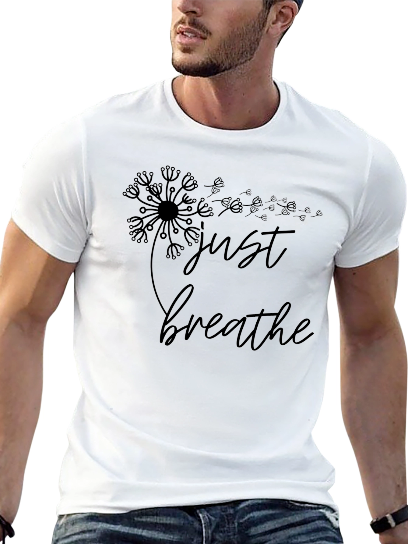 Just Breathe Black Graphic Tee