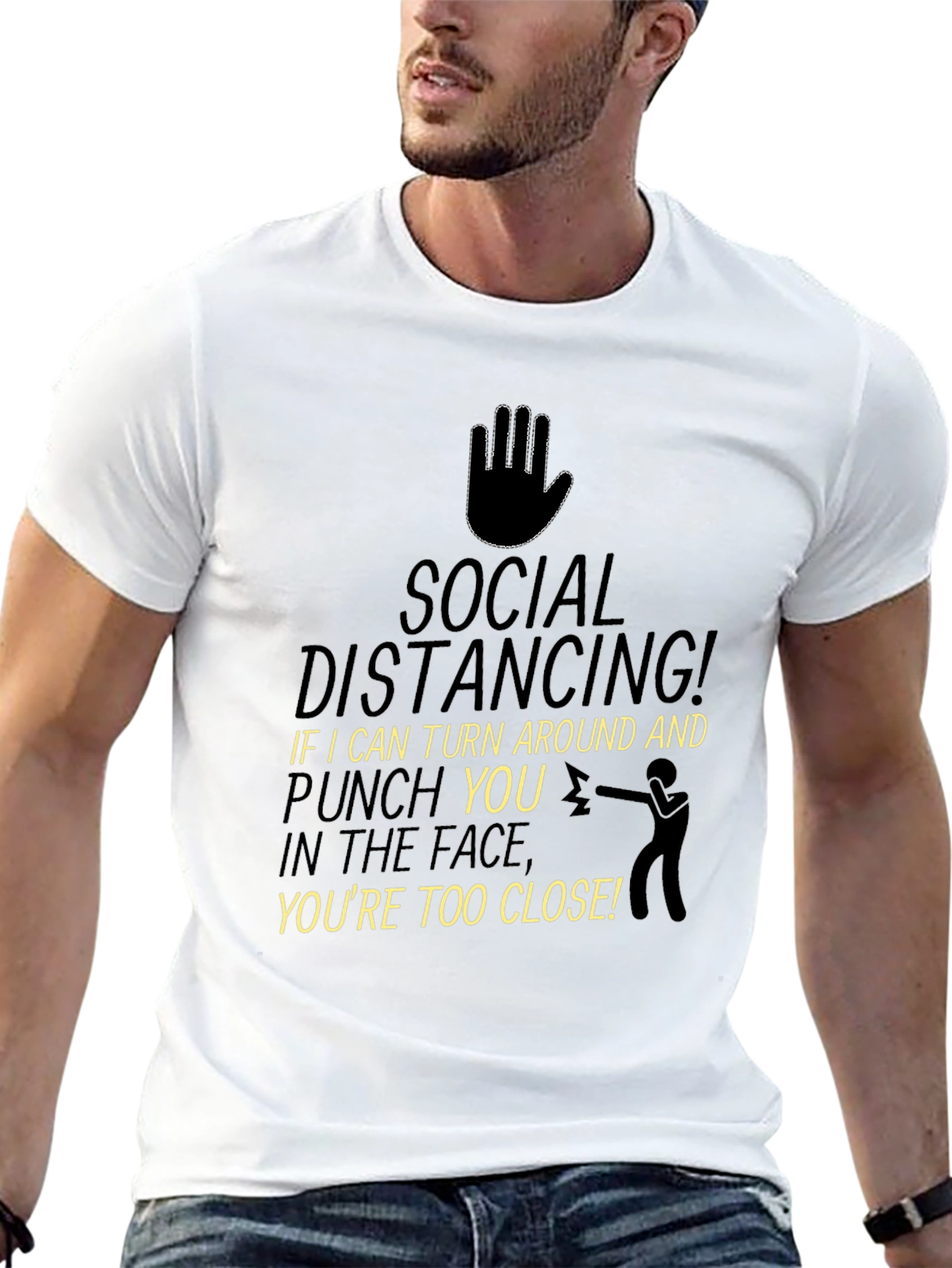 Social Distancing Punch Funny T-Shirt