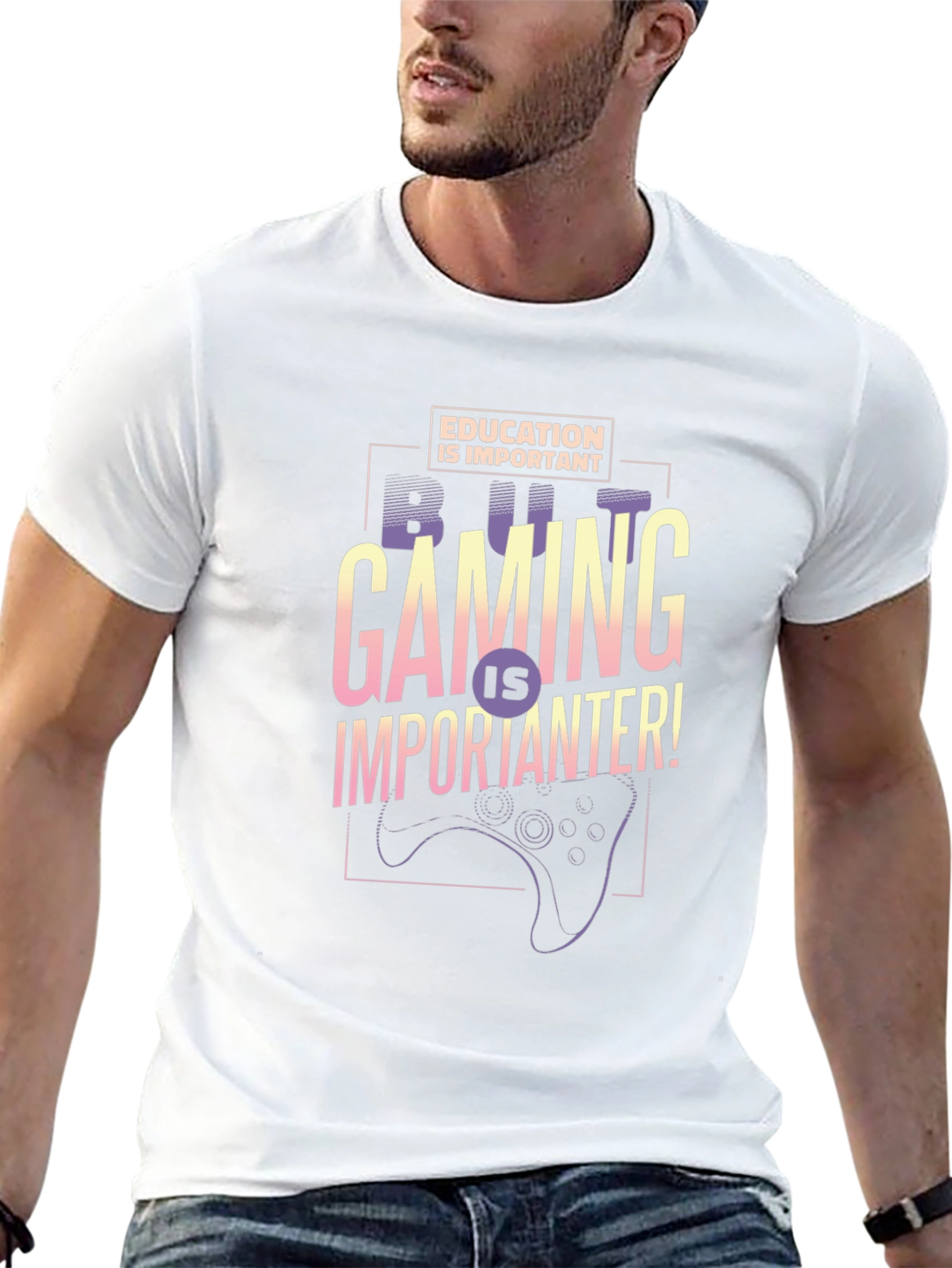 Gaming is Importanter Black Graphic Tee