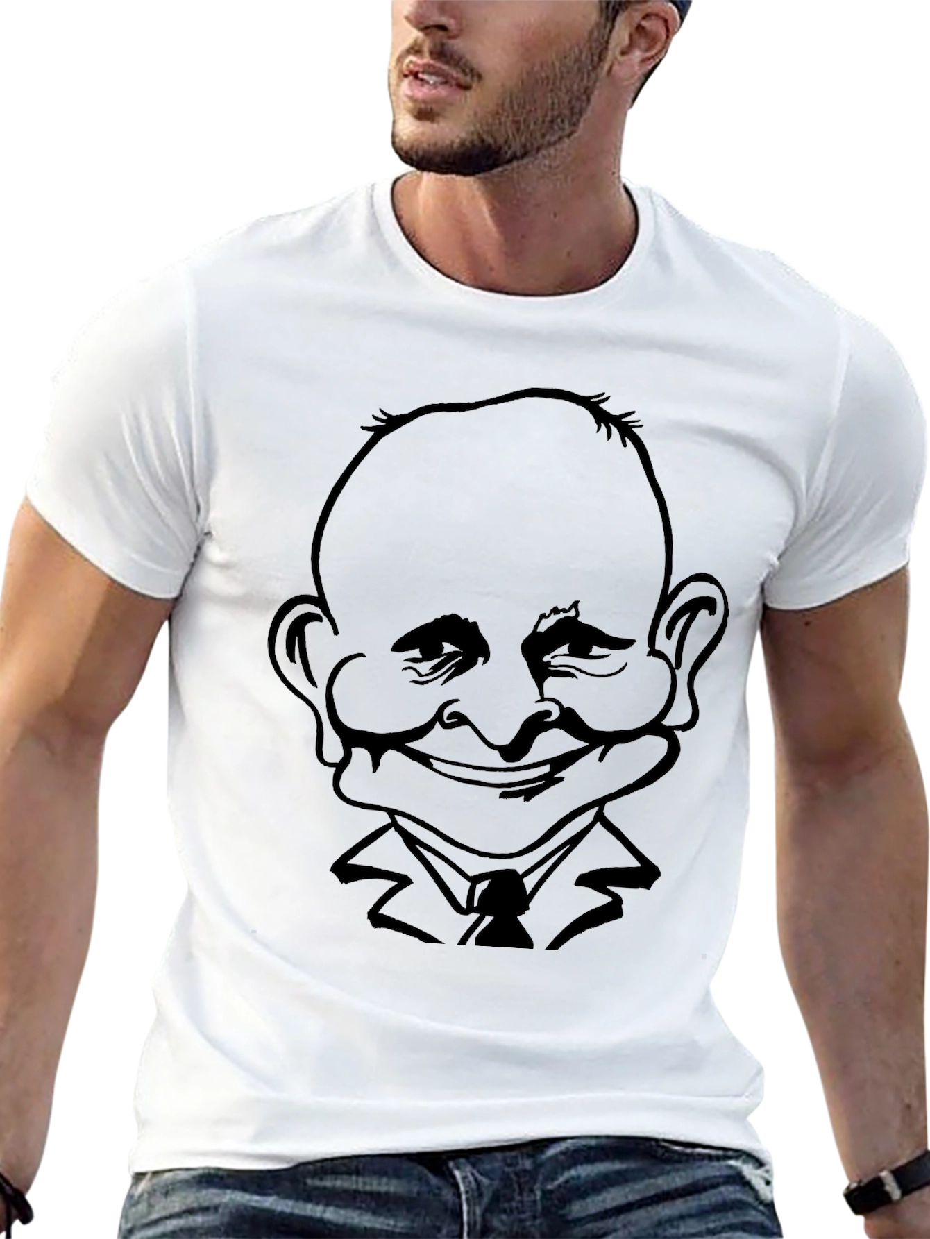 Caricature Graphic T-Shirt - Black