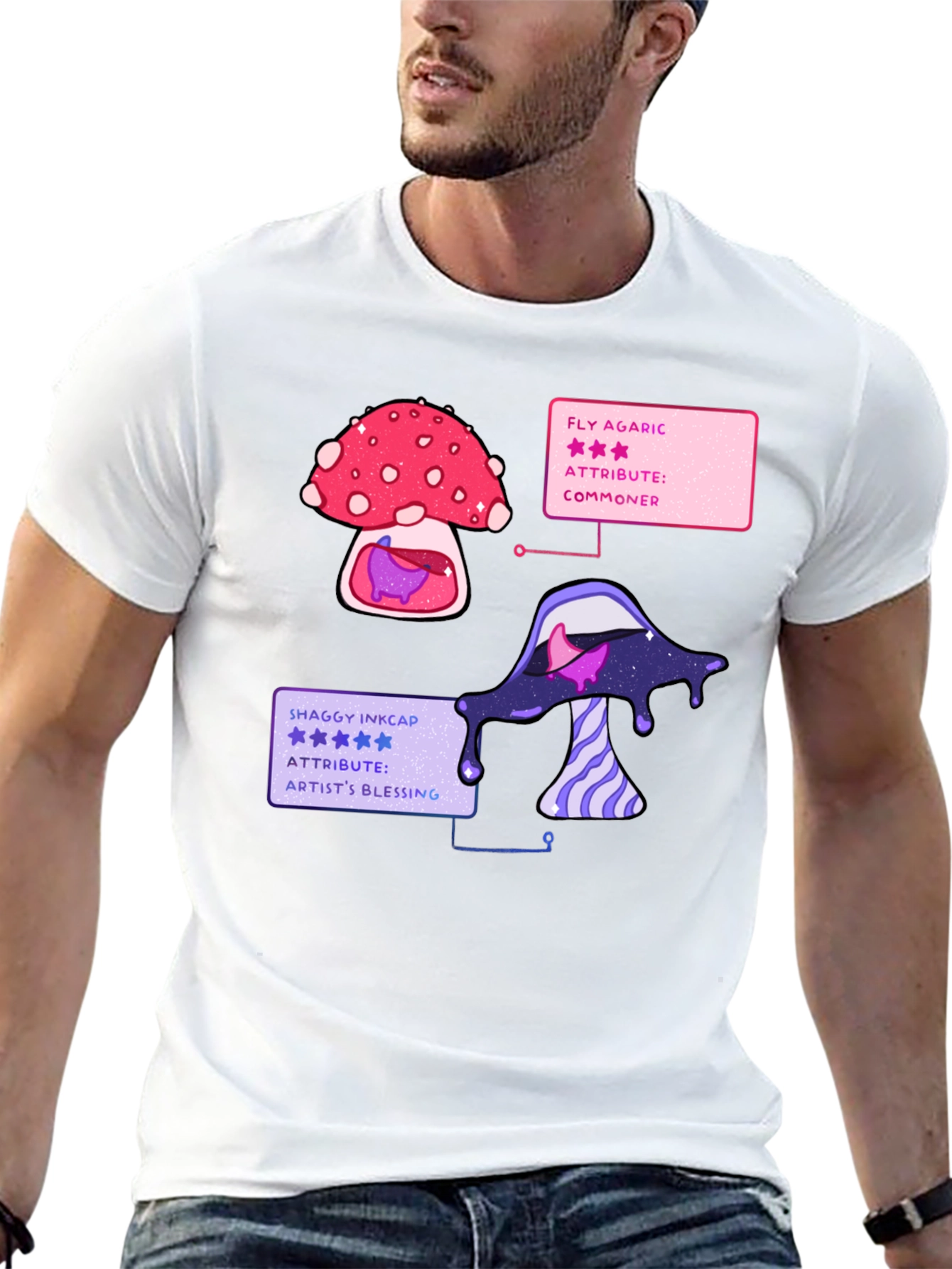 Mushroom T-Shirt - Fly Agaric & Shaggy Inkcap Design