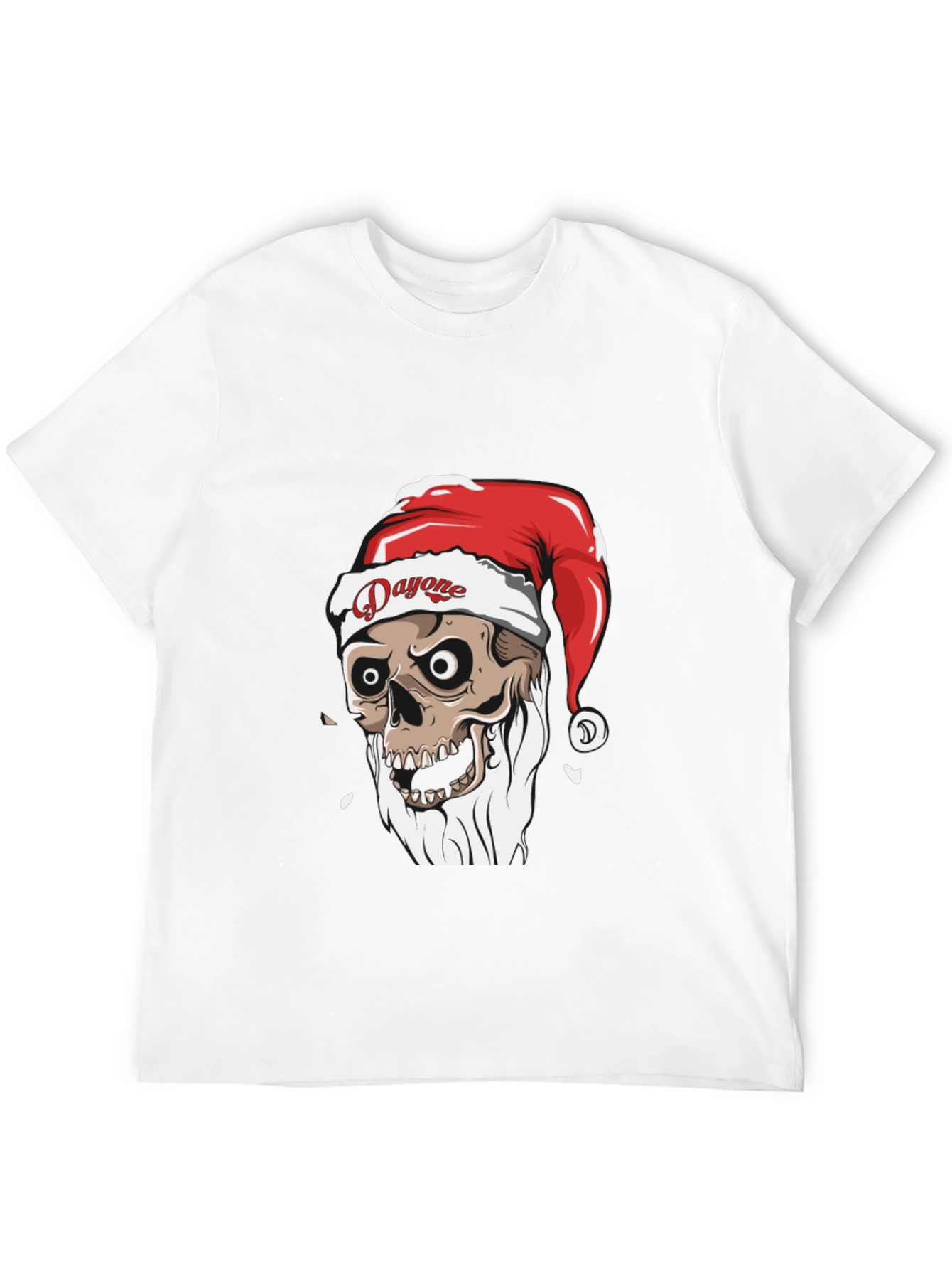 Dayone Santa Skull Graphic Tee - Holiday Spooky T-Shirt
