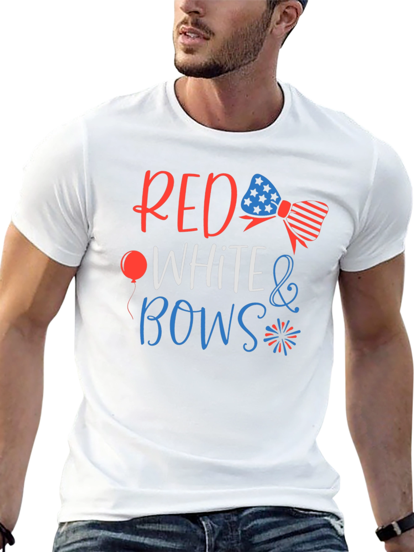 Red White & Bows Patriotic Graphic T-Shirt