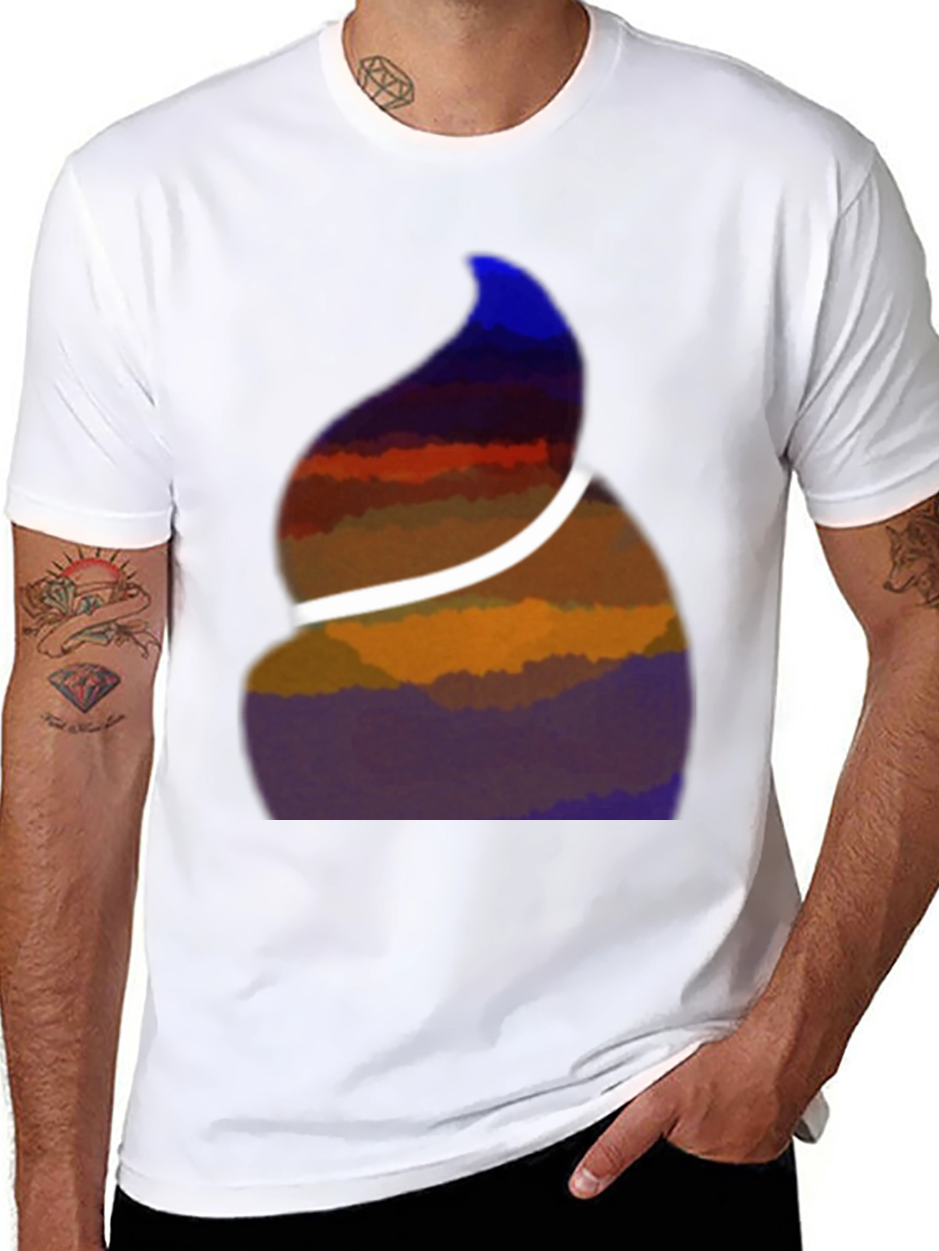 Abstract Swirl Graphic Tee - Black Casual Comfort